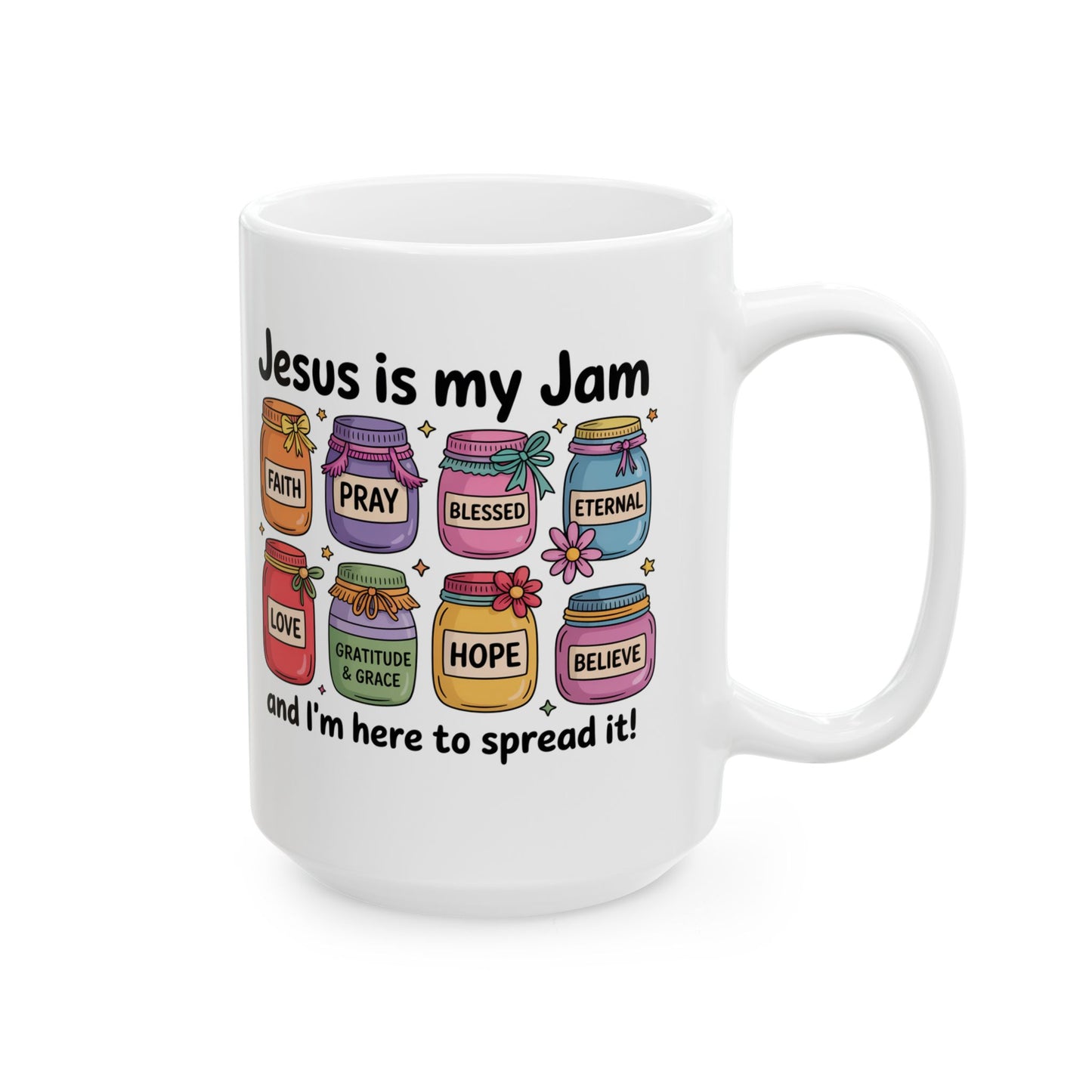 Christian Ceramic Mug - "Jesus is My Jam" Inspirational Coffee Cup