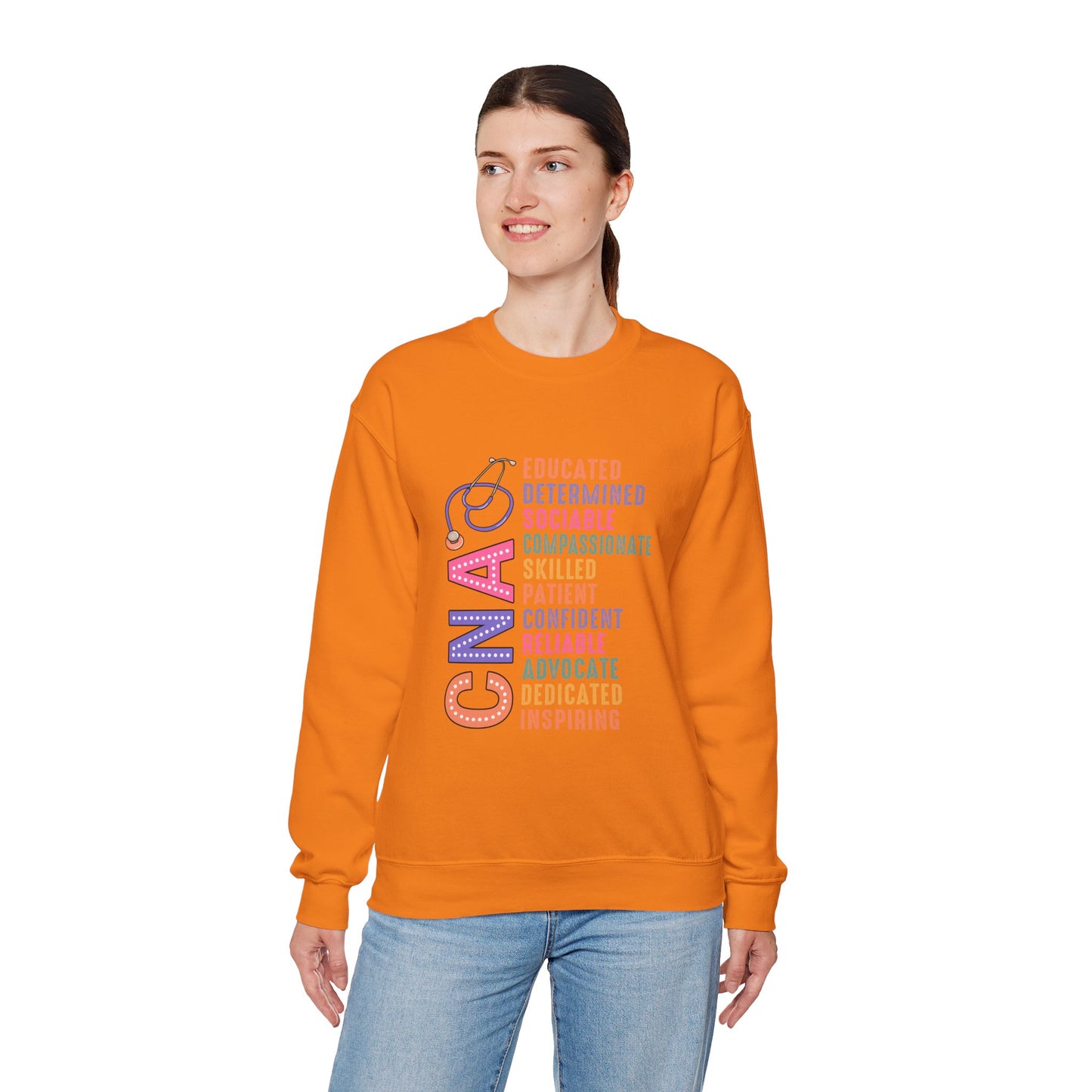 CNA Pride Crewneck Sweatshirt - Empowering Words for Caring Professionals