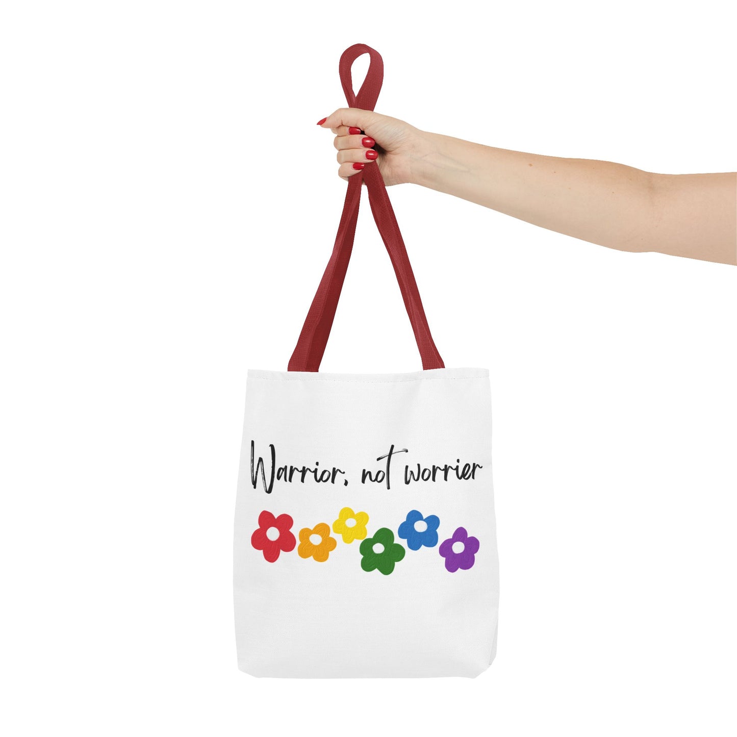 Warrior Not Worrier Floral Tote Bag
