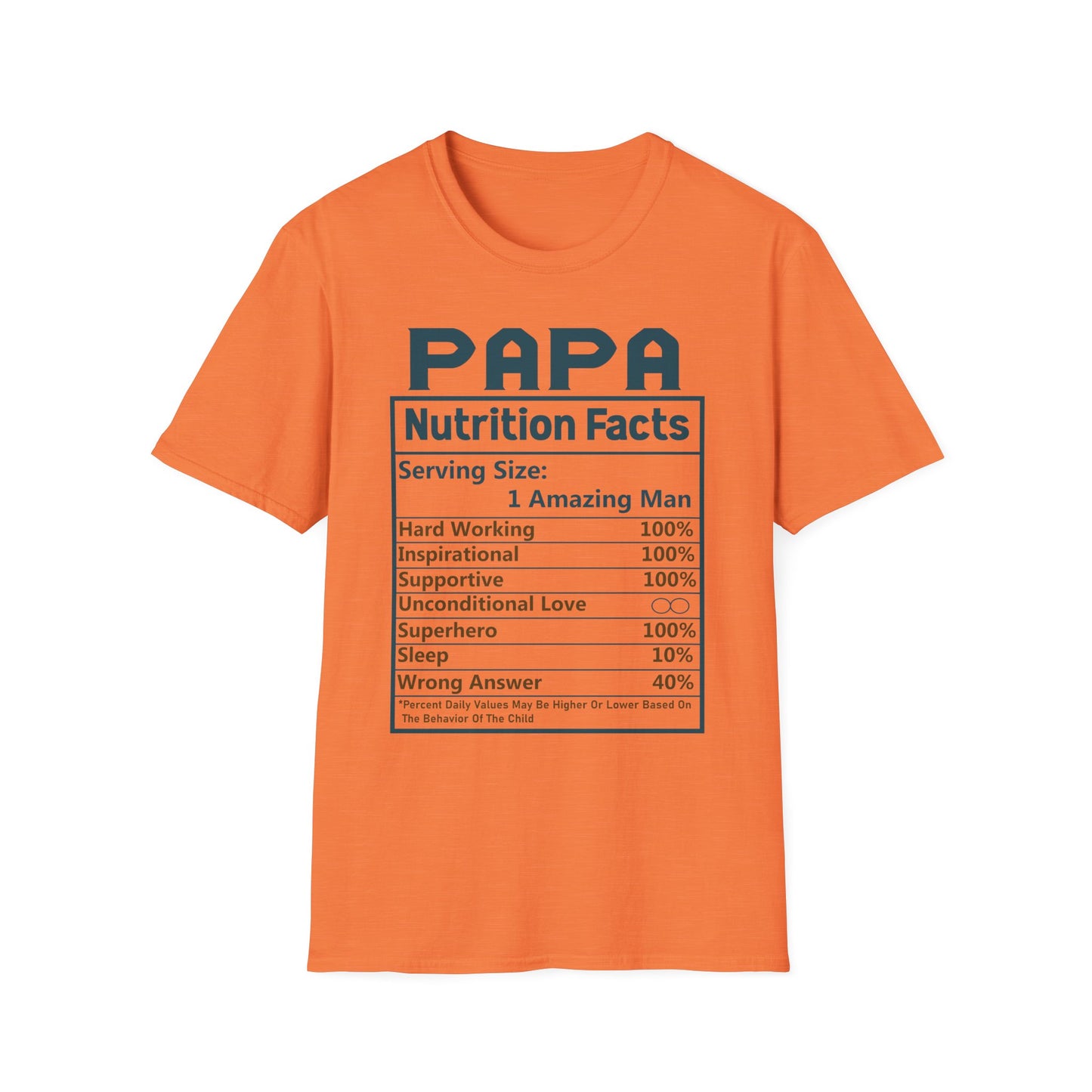 Papa Nutrition Facts T-Shirt, Father's Day Gift