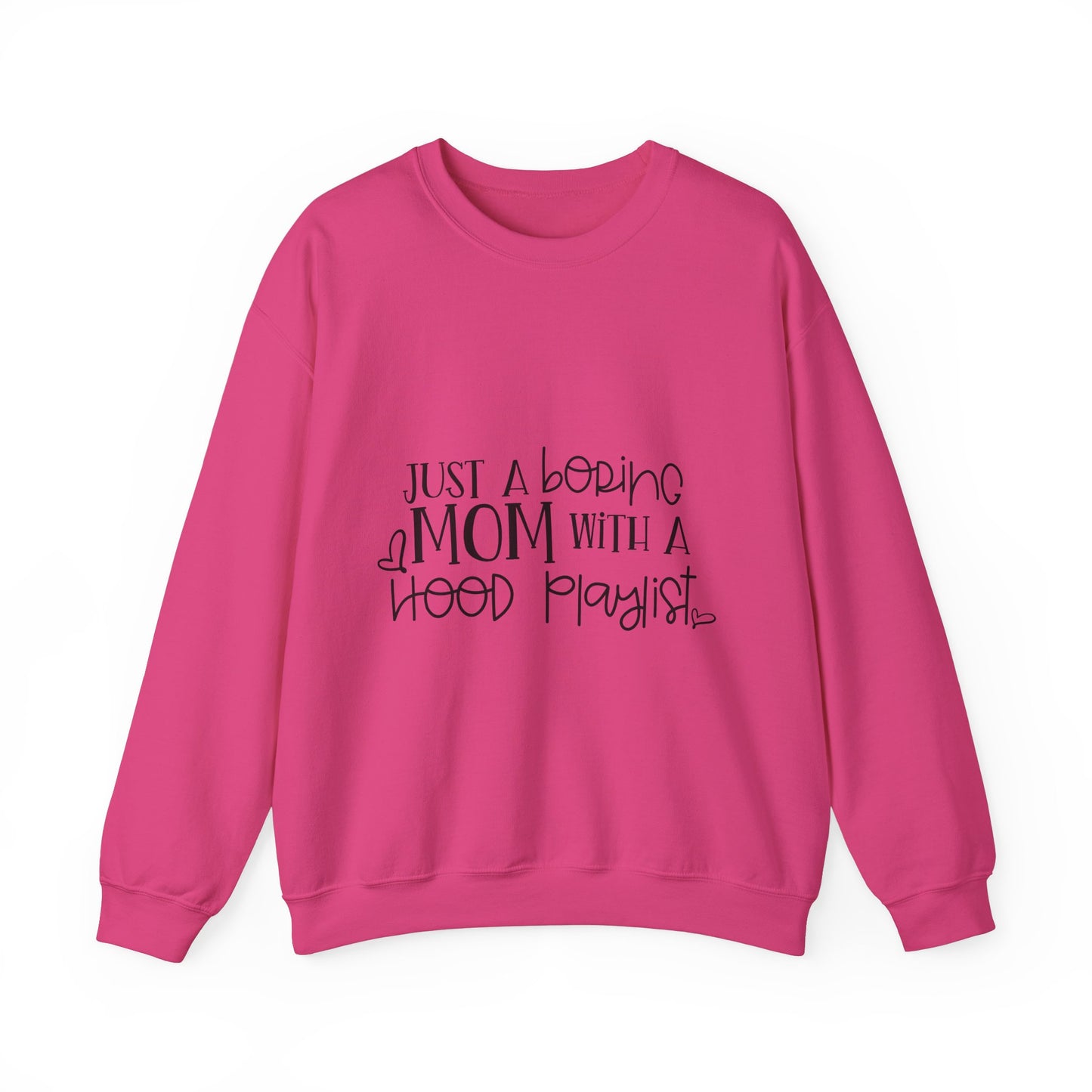 Just a Boring Mom with a Hood Playlist Sweatshirt - Unisex Heavy Blend™ Crewneck