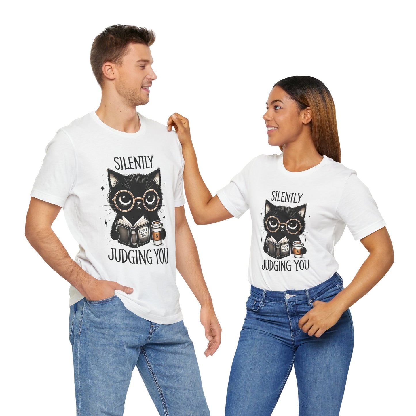 Funny Cat Graphic Tee - 'Silently Judging You' Unisex T-Shirt