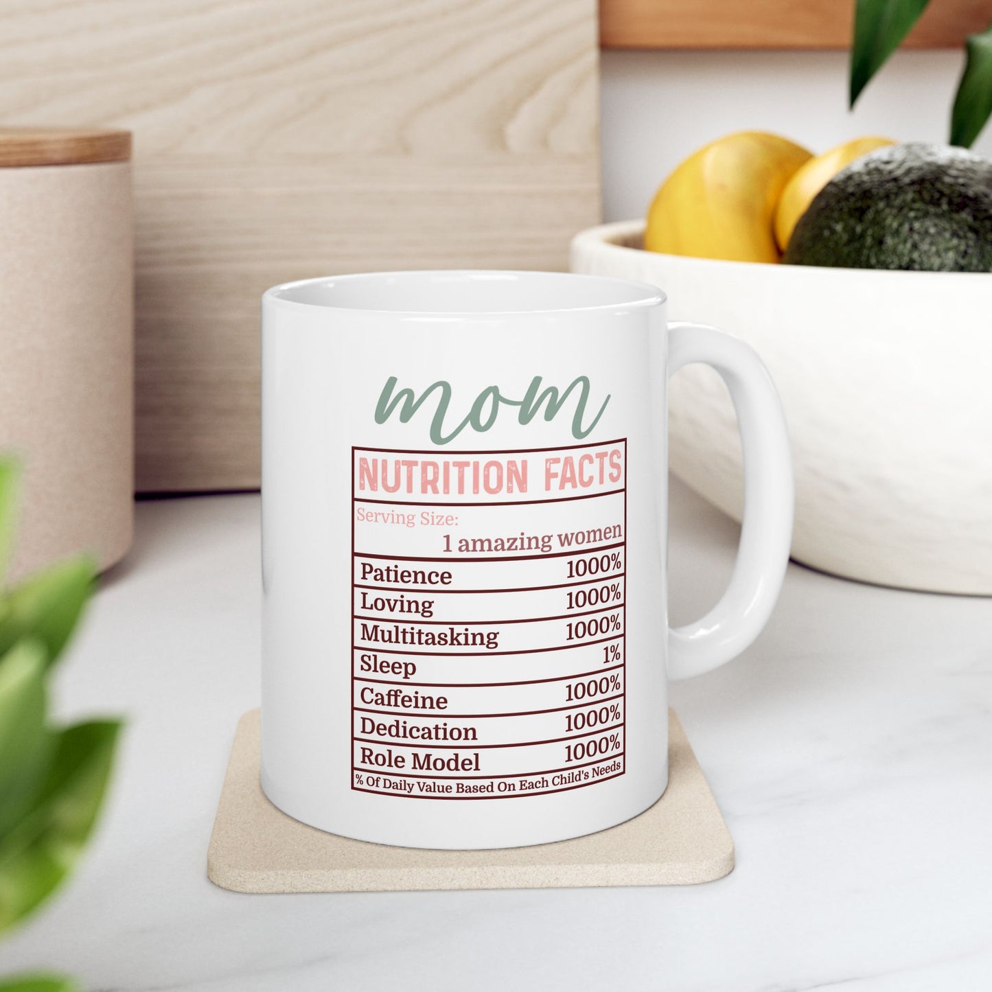 Motivational Nutrition Facts Ceramic Mug - 11oz & 15oz - Perfect Gift for Health Enthusiasts