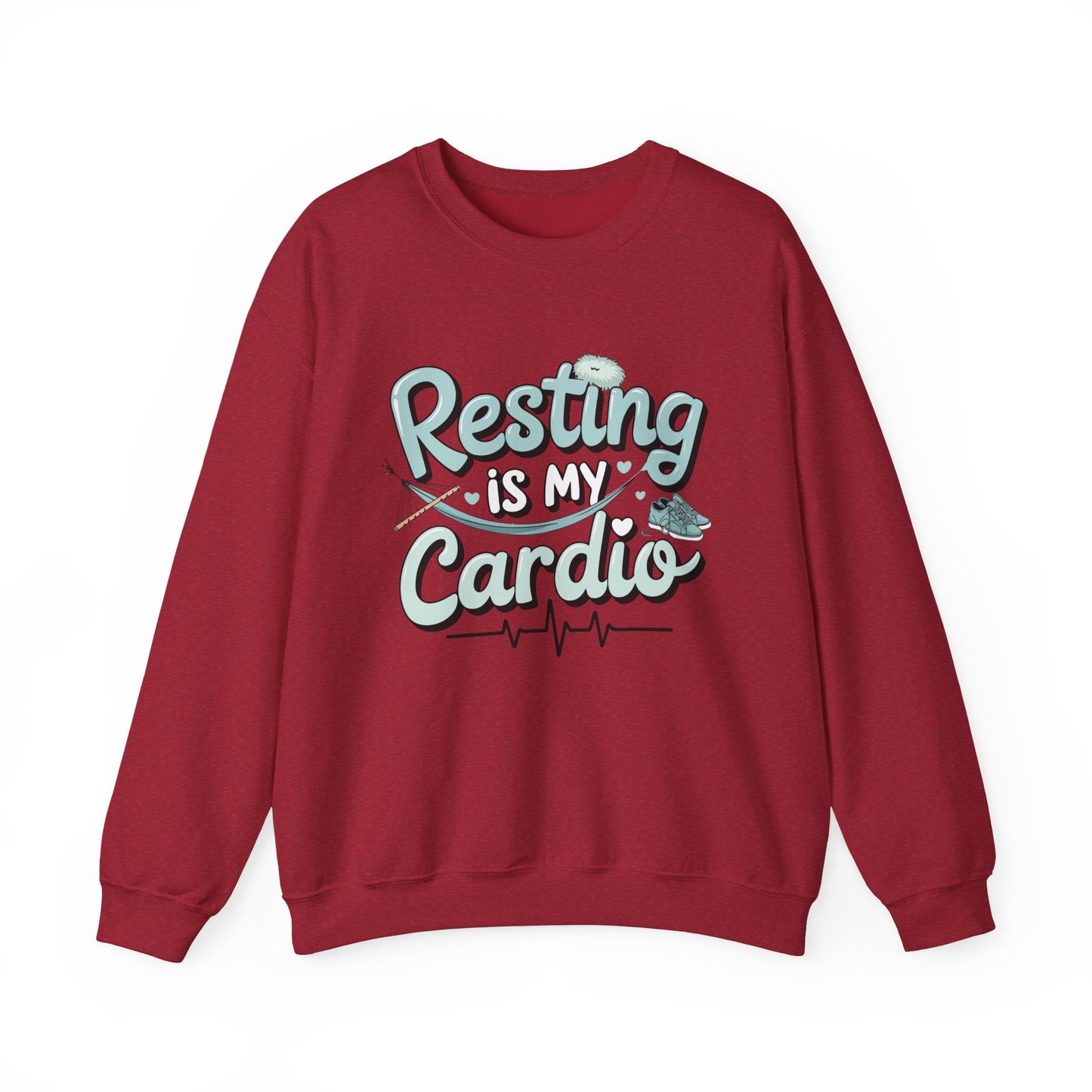 Resting is My Cardio Sweatshirt - Cozy Unisex Heavy Blend Crewneck