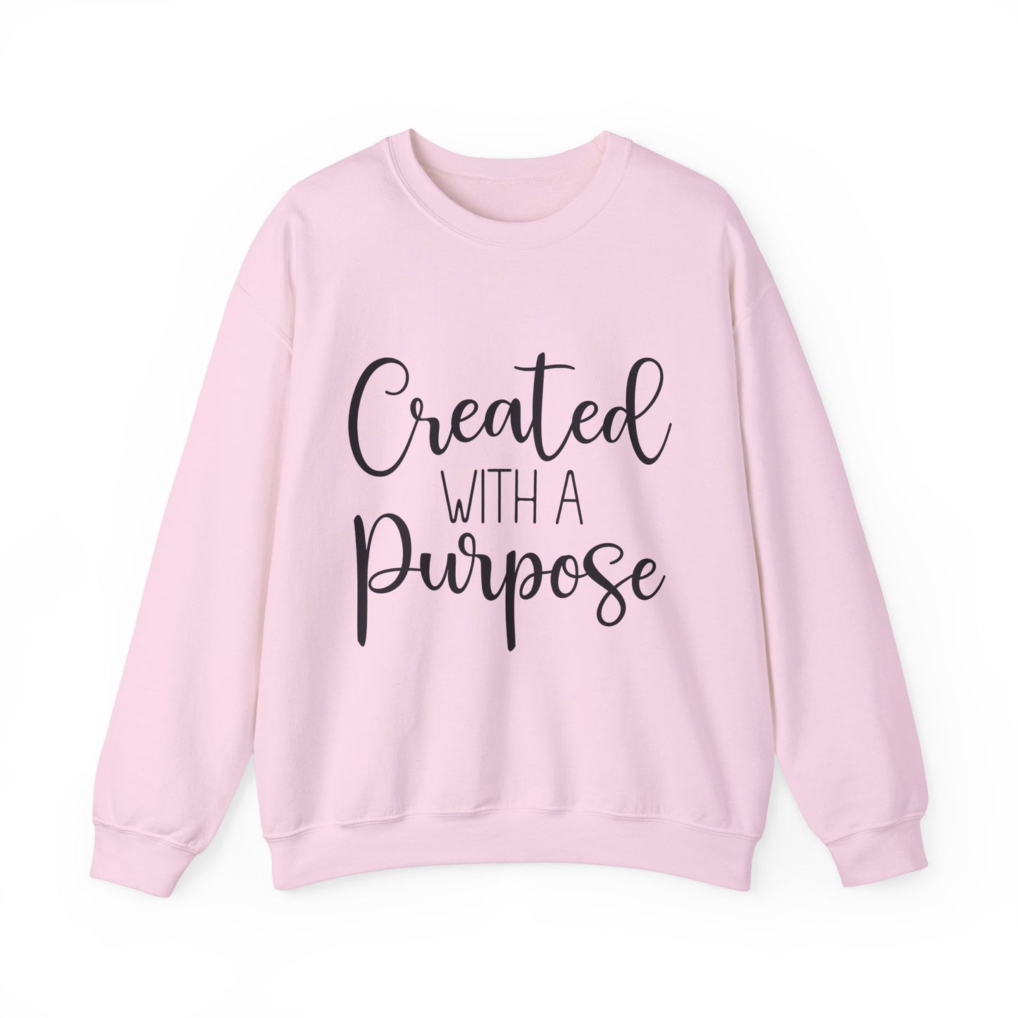 Created with a Purpose Crewneck Sweatshirt - Inspiring Unisex Heavy Blend Style for Everyday Wear