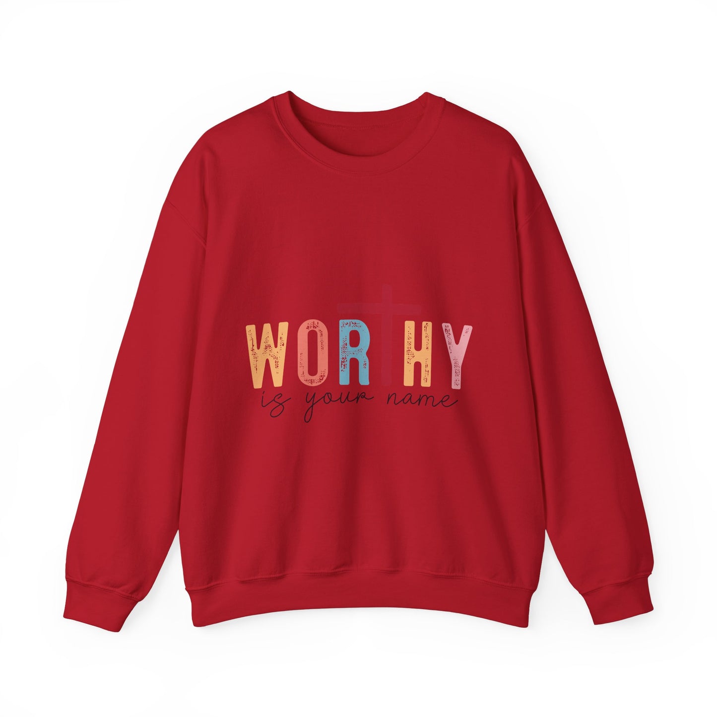 Worthy Unisex Heavy Blend Crewneck Sweatshirt - Inspirational Faith Apparel