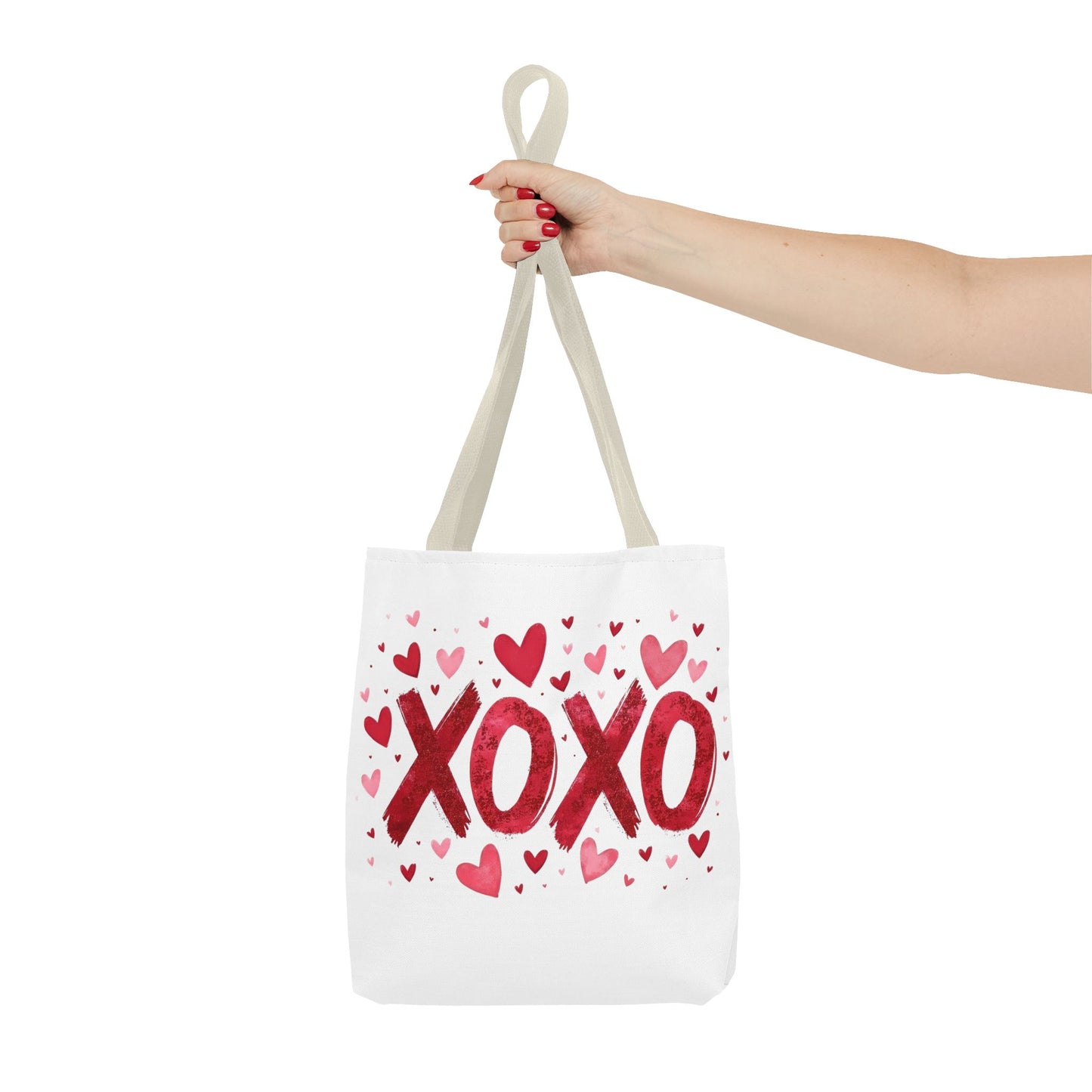 XOXO Hearts Tote Bag - Stylish Reusable Shopping Bag for Valentine's Day and Everyday Use