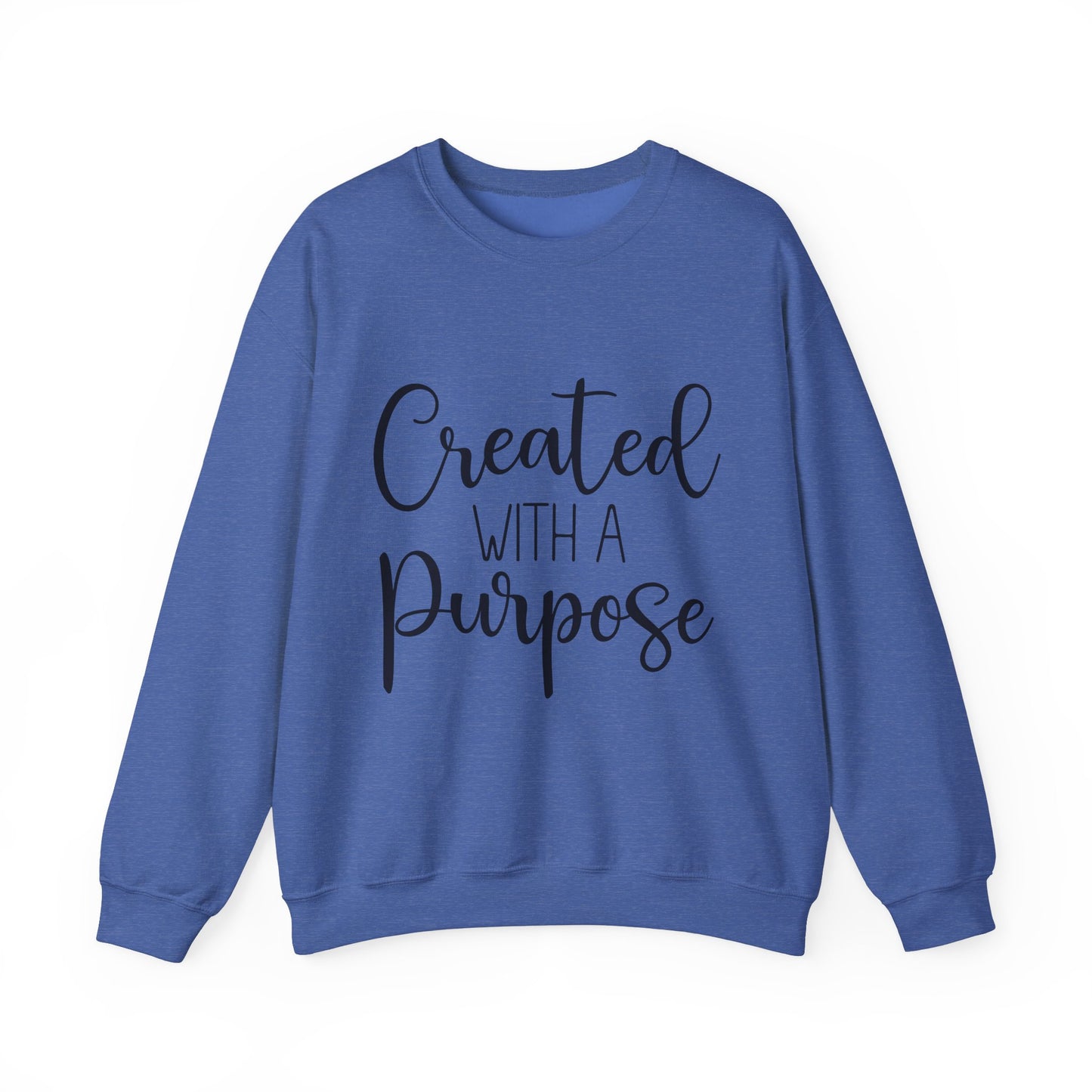 Created with a Purpose Crewneck Sweatshirt - Inspiring Unisex Heavy Blend Style for Everyday Wear