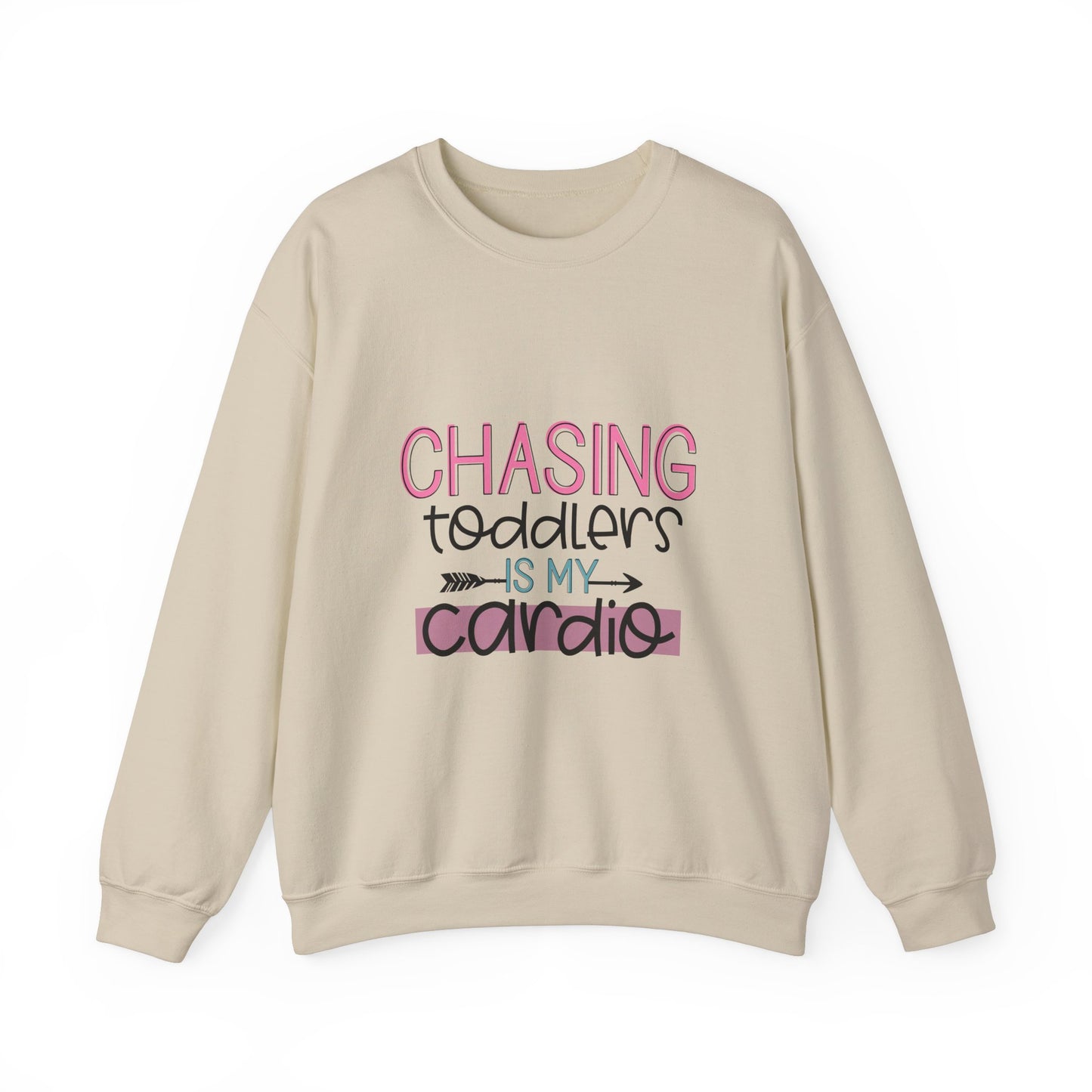 Chasing Toddlers Crewneck Sweatshirt | Funny Parenthood Apparel