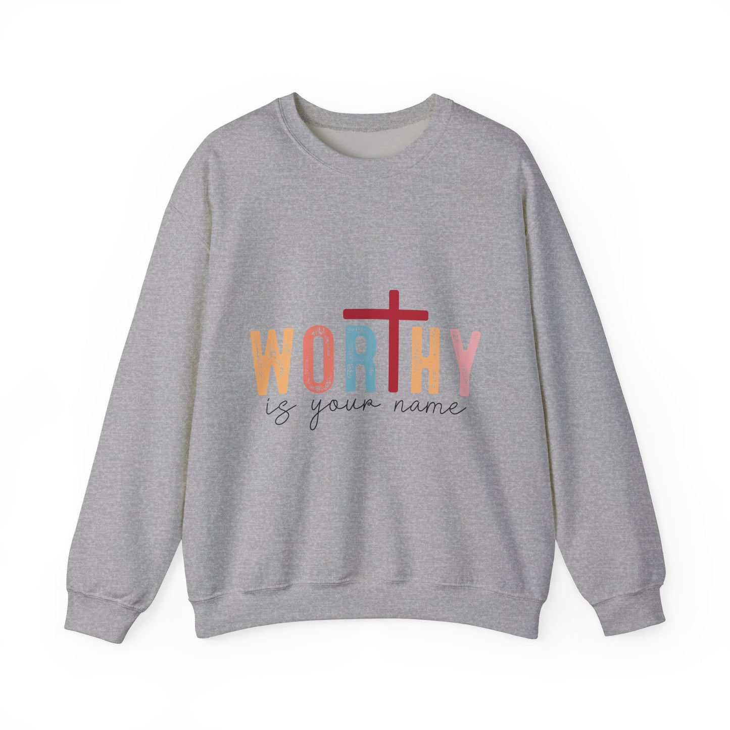 Worthy Unisex Heavy Blend Crewneck Sweatshirt - Inspirational Faith Apparel