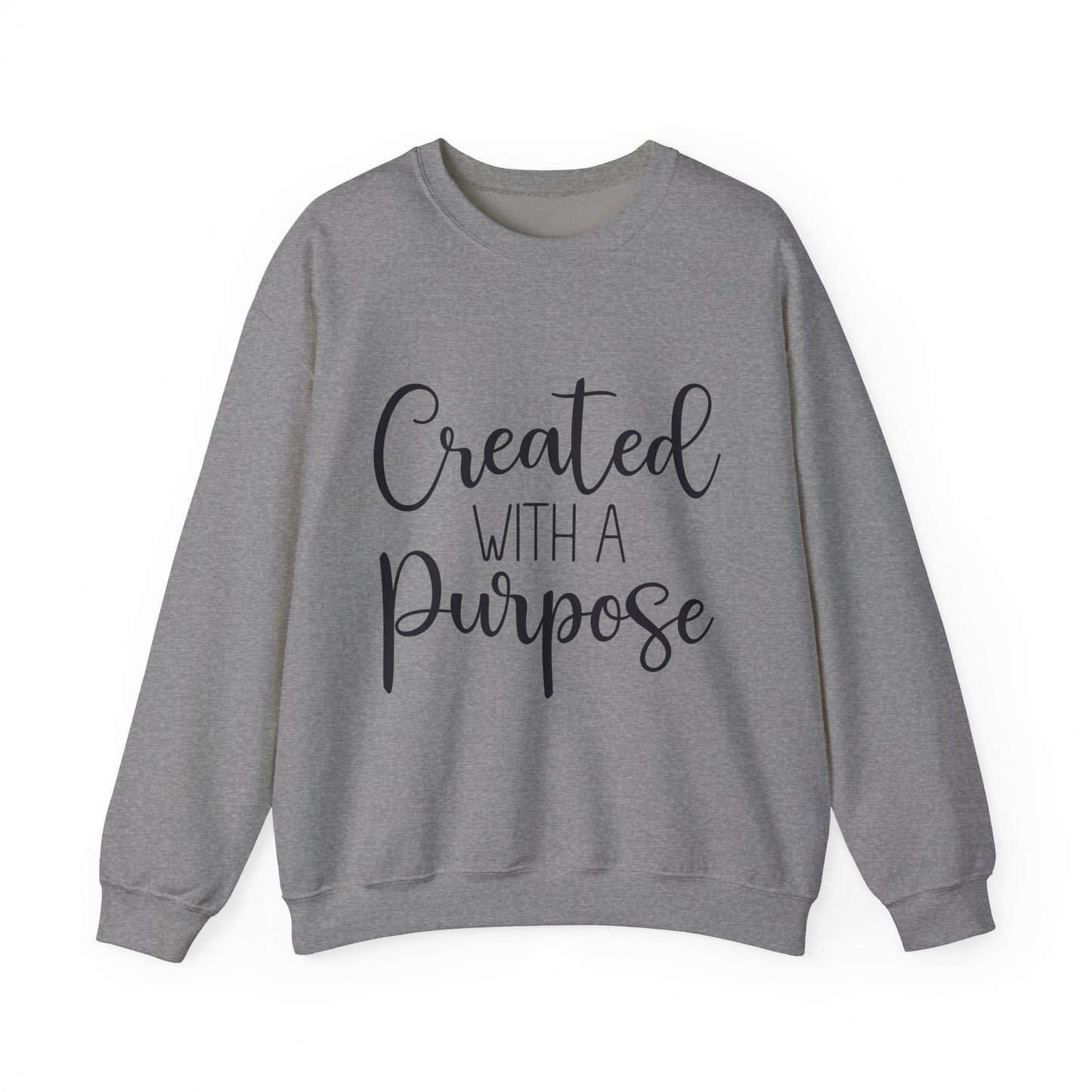 Created with a Purpose Crewneck Sweatshirt - Inspiring Unisex Heavy Blend Style for Everyday Wear