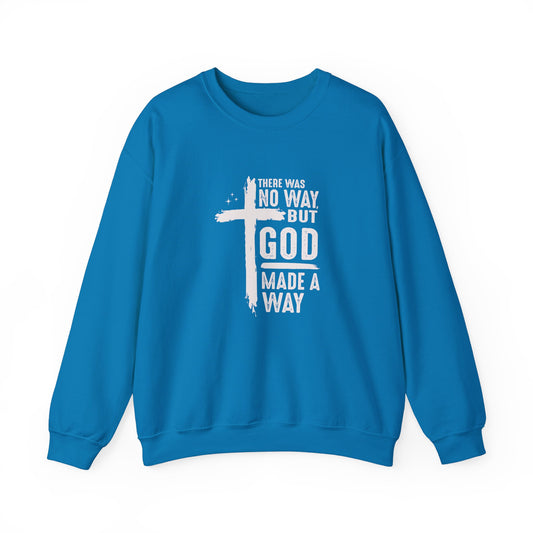 Inspirational Christian Crewneck Sweatshirt - 'God Made a Way'