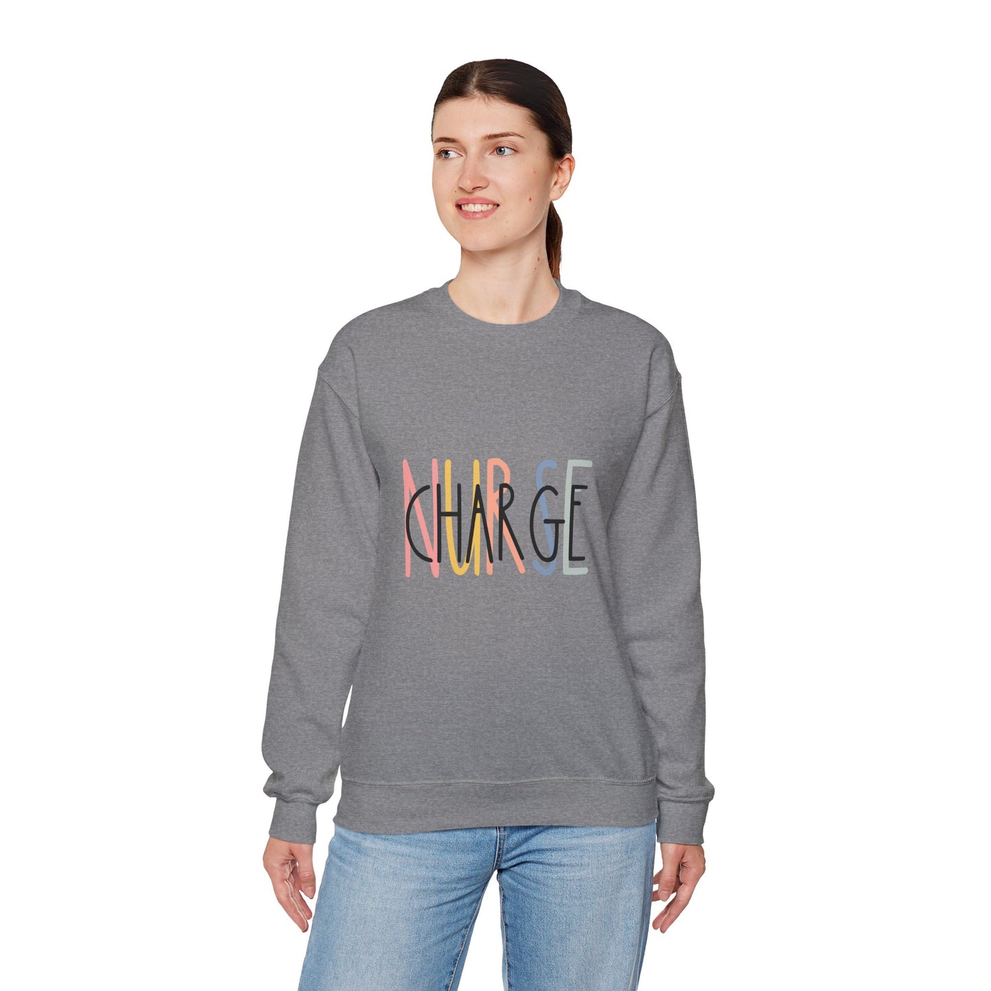 Unisex Heavy Blend™ Crewneck Sweatshirt - 'CHARGE' Motivational Statement Apparel