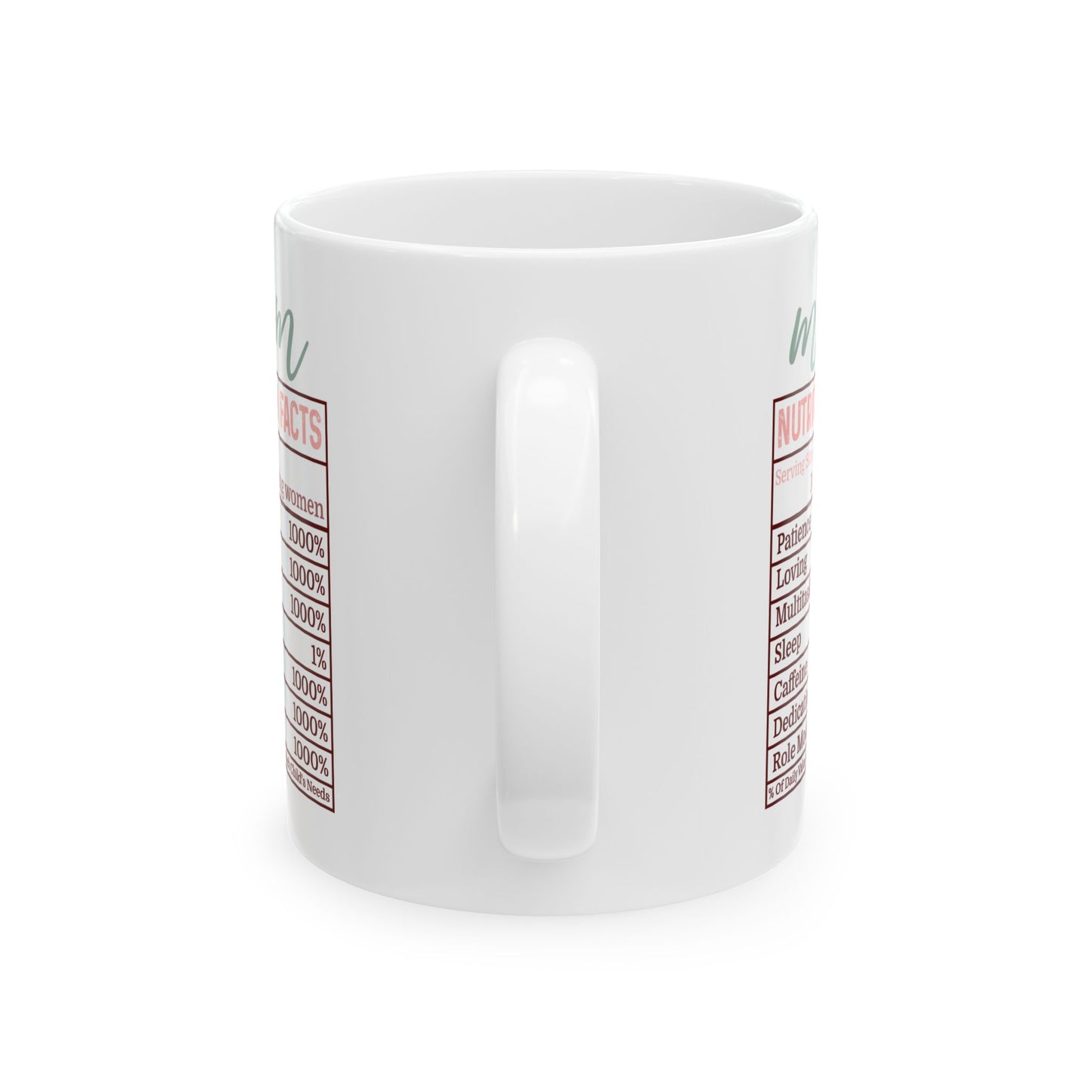 Motivational Nutrition Facts Ceramic Mug - 11oz & 15oz - Perfect Gift for Health Enthusiasts