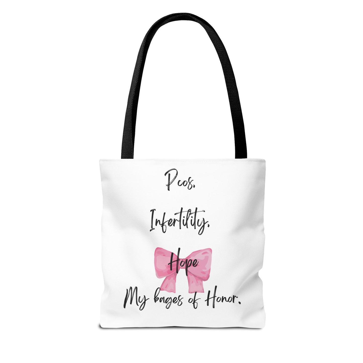 PCOS Awareness Tote Bag | Infertility Support | Pink Bow Design