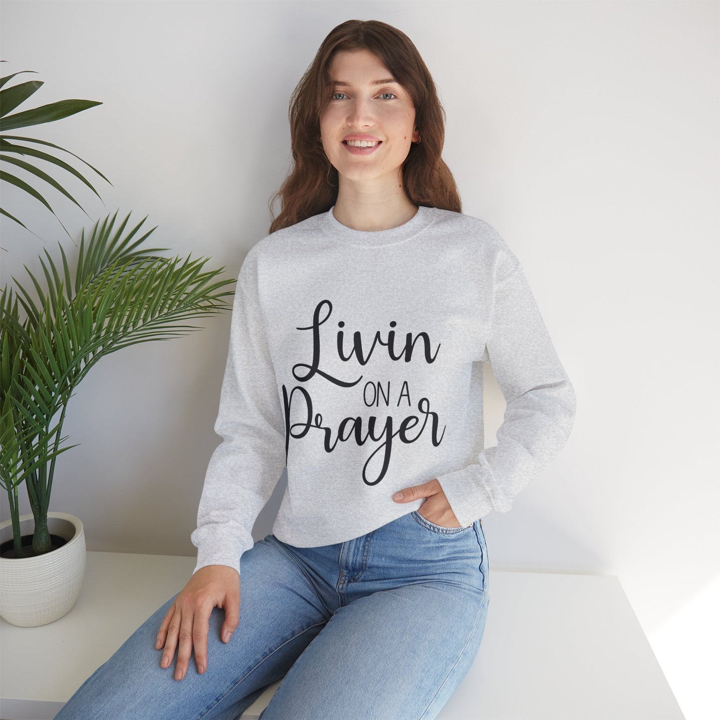 Livin' on a Prayer Crewneck Sweatshirt - Unisex Heavy Blend™