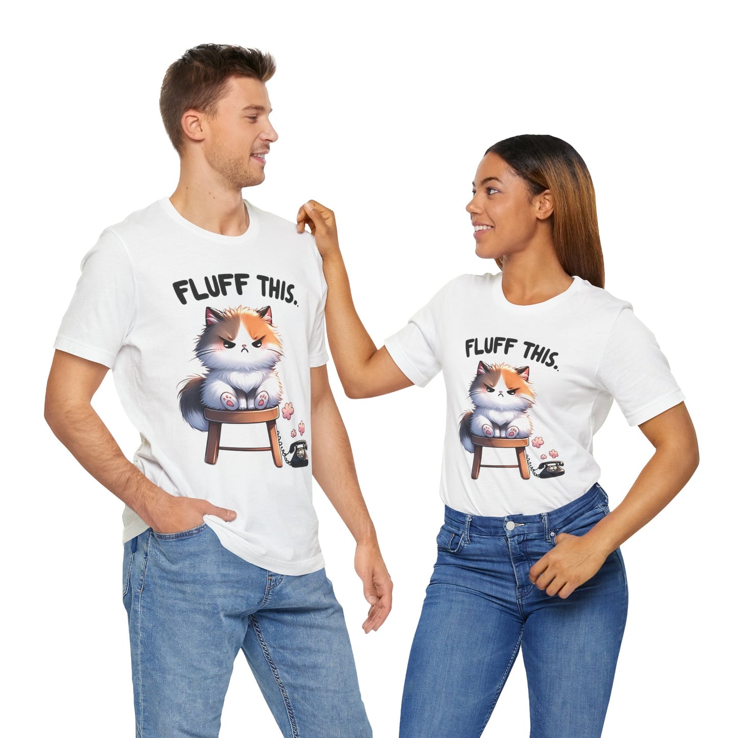 Funny Cat Graphic Tee - "Fluff This" Unisex Jersey T-Shirt
