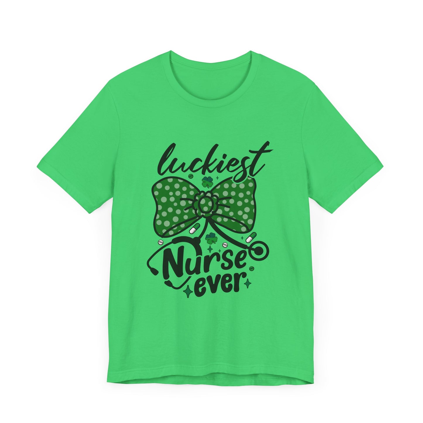 Luckiest Nurse Ever Unisex Short Sleeve Tee - Perfect for St. Patrick's Day