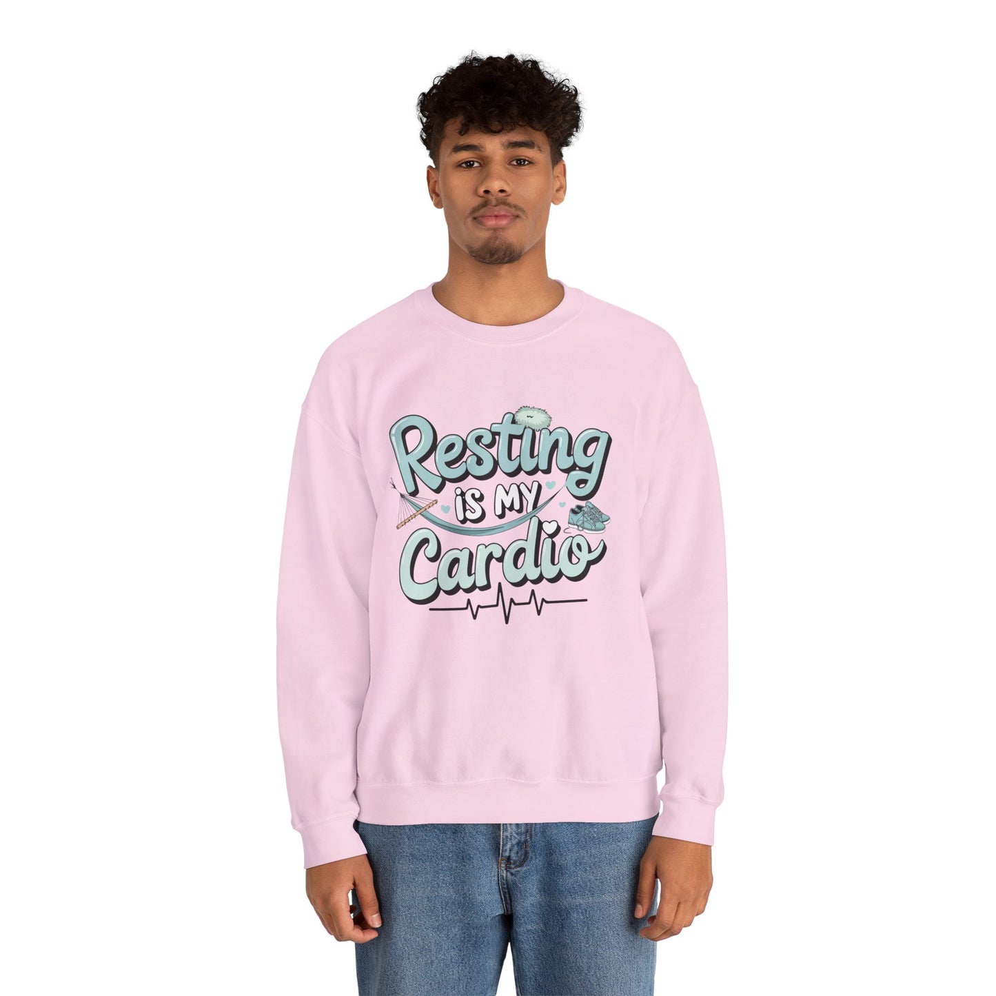 Resting is My Cardio Sweatshirt - Cozy Unisex Heavy Blend Crewneck