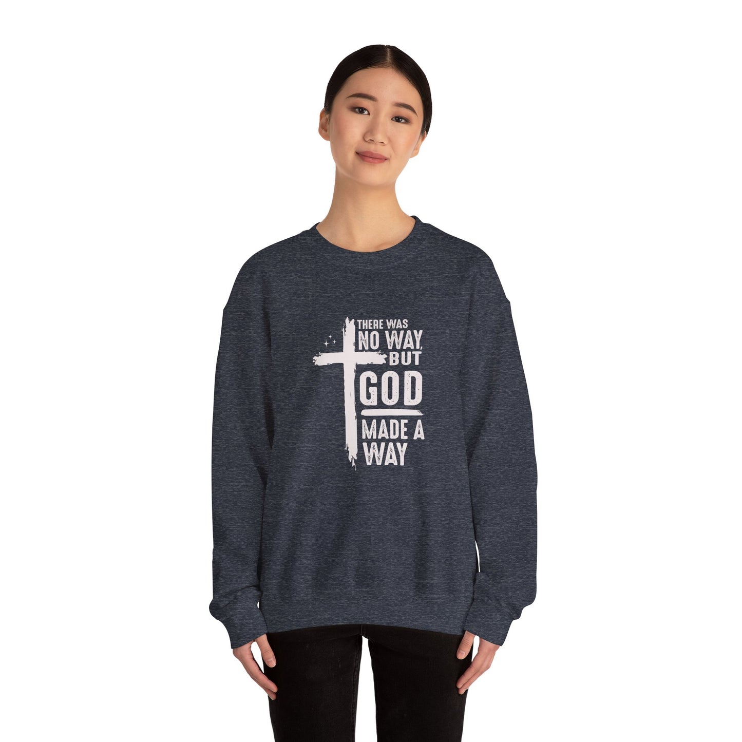 Inspirational Christian Crewneck Sweatshirt - 'God Made a Way'