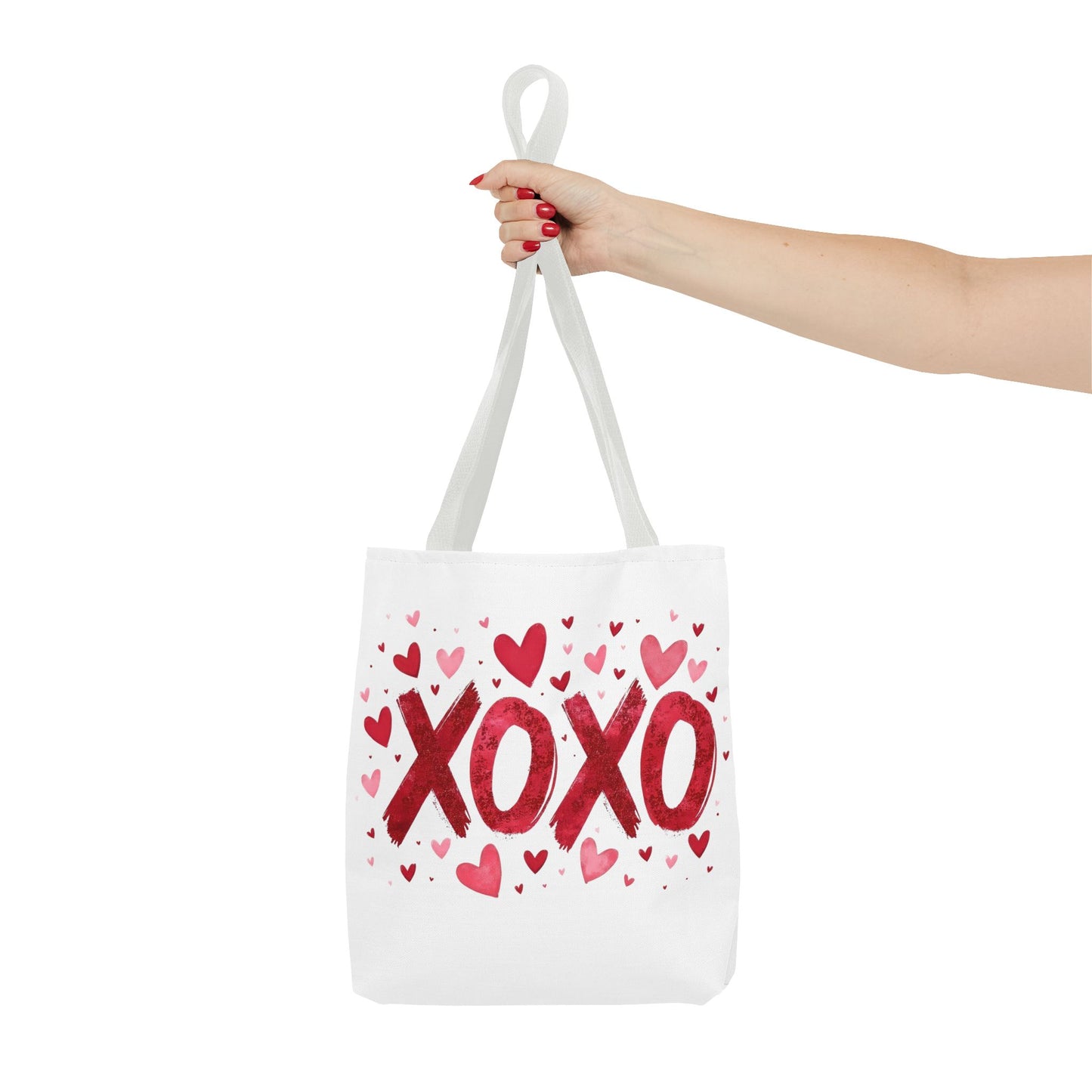 XOXO Hearts Tote Bag - Stylish Reusable Shopping Bag for Valentine's Day and Everyday Use