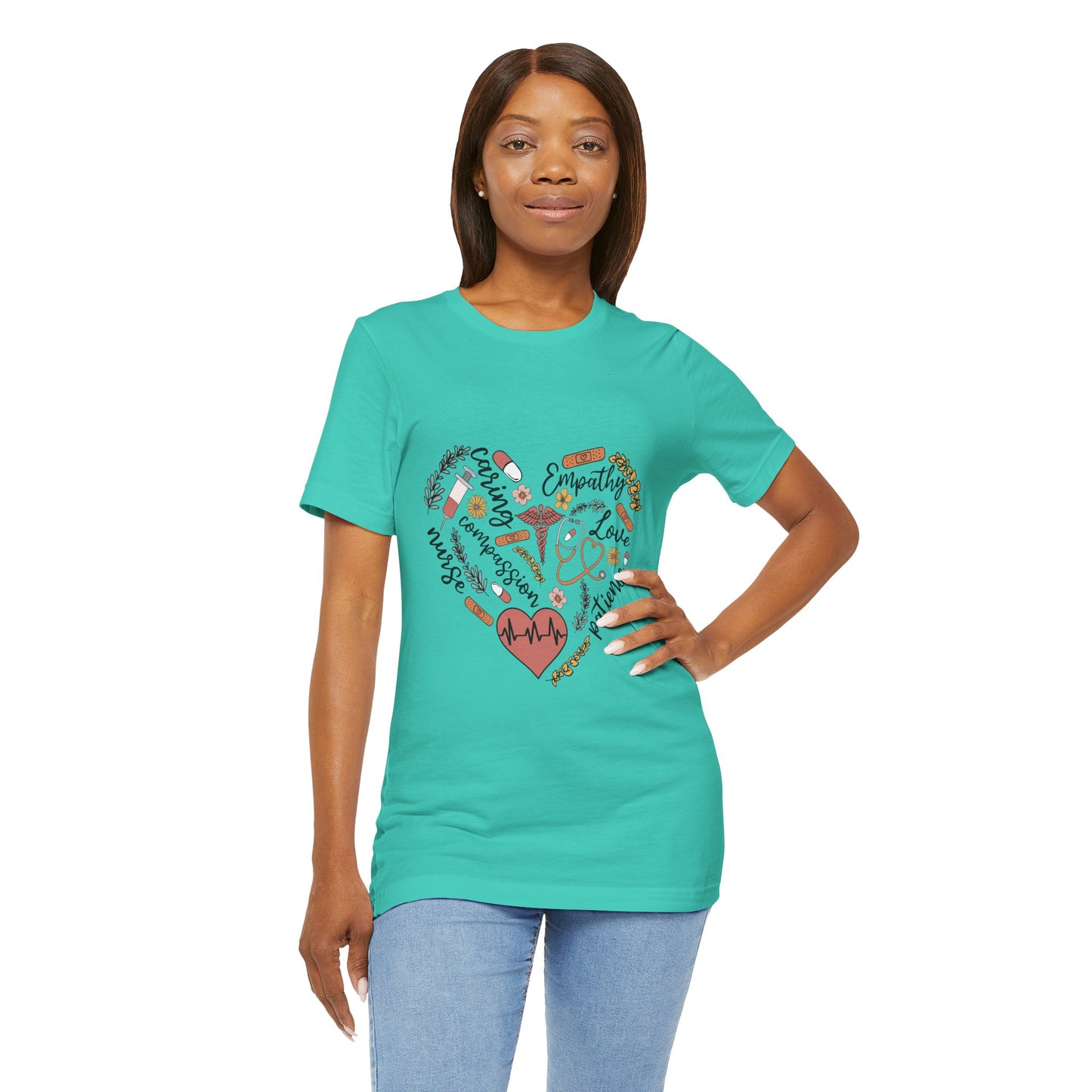Empathy Heart Unisex Jersey Tee - Love & Caring Design for Compassionate Souls