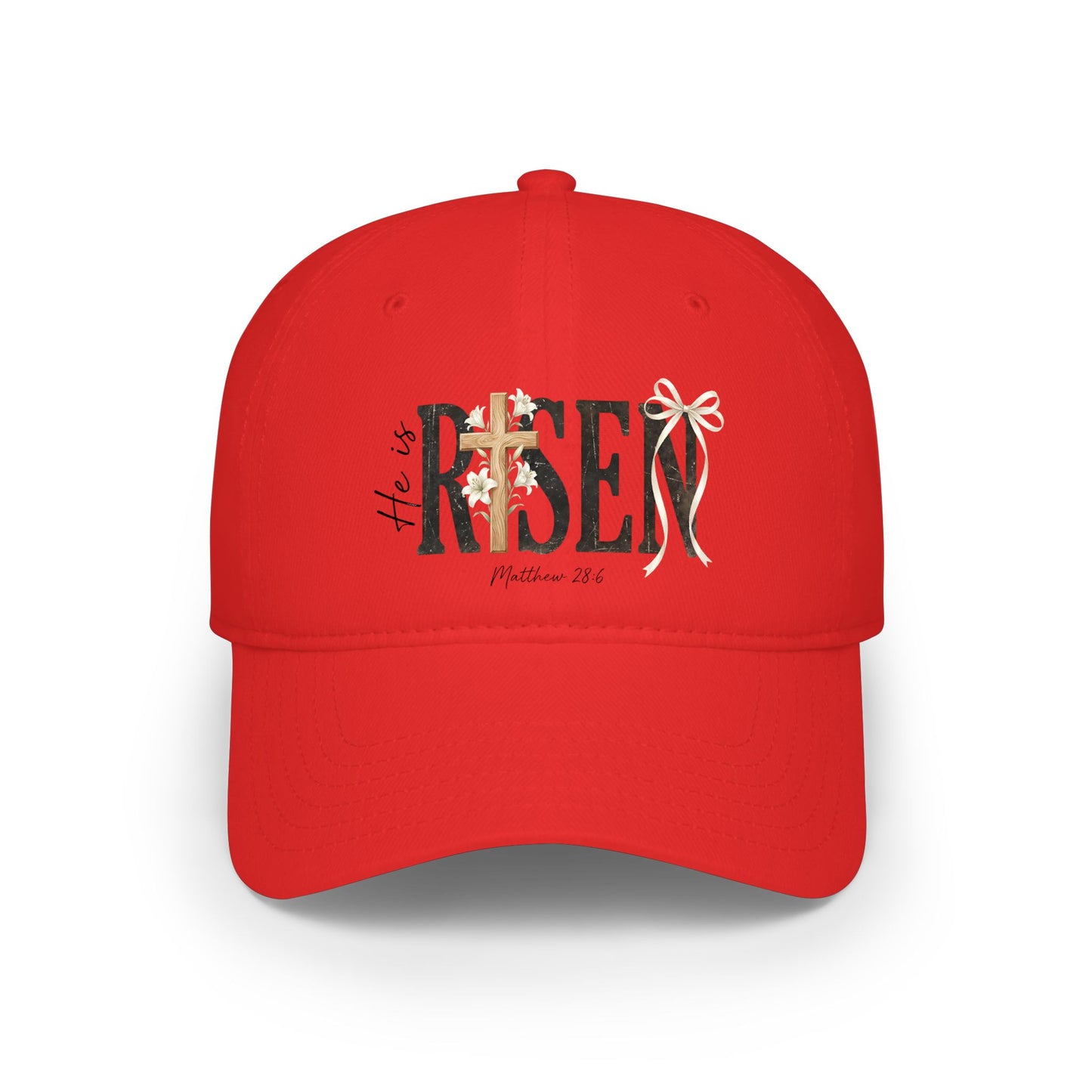Easter "He is Risen" Baseball Cap — Christian Faith Cross Easter Hat