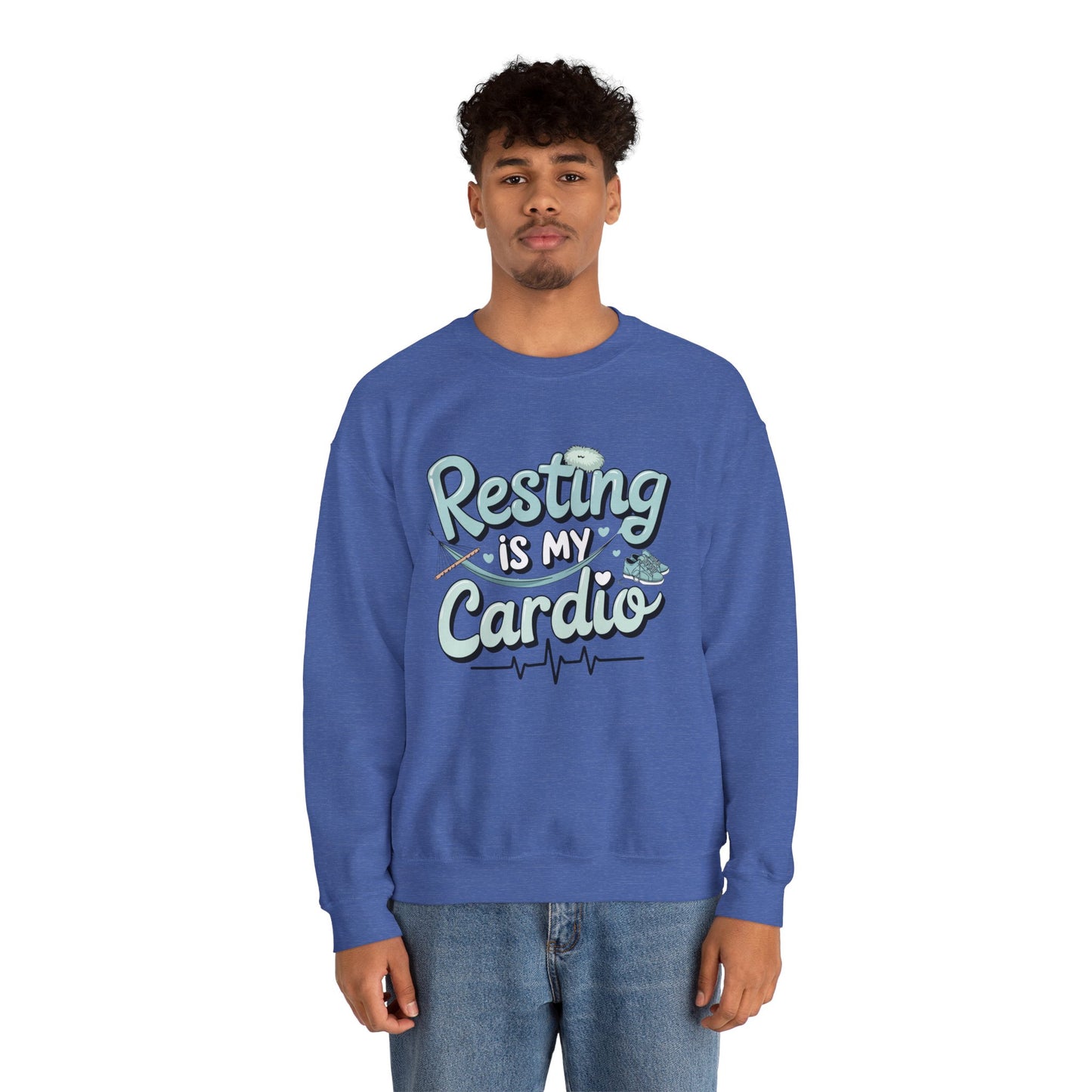 Resting is My Cardio Sweatshirt - Cozy Unisex Heavy Blend Crewneck
