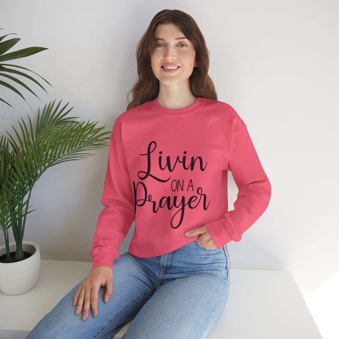 Livin' on a Prayer Crewneck Sweatshirt - Unisex Heavy Blend™