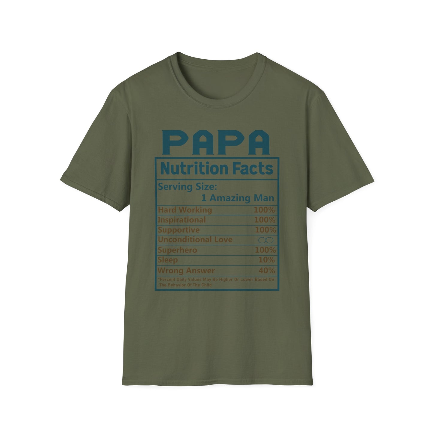 Papa Nutrition Facts T-Shirt, Father's Day Gift