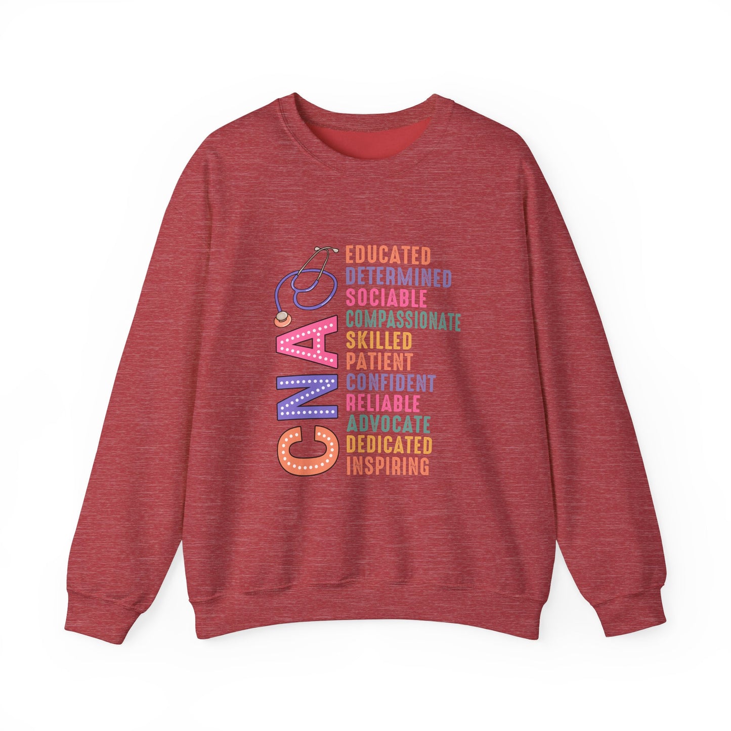 CNA Pride Crewneck Sweatshirt - Empowering Words for Caring Professionals