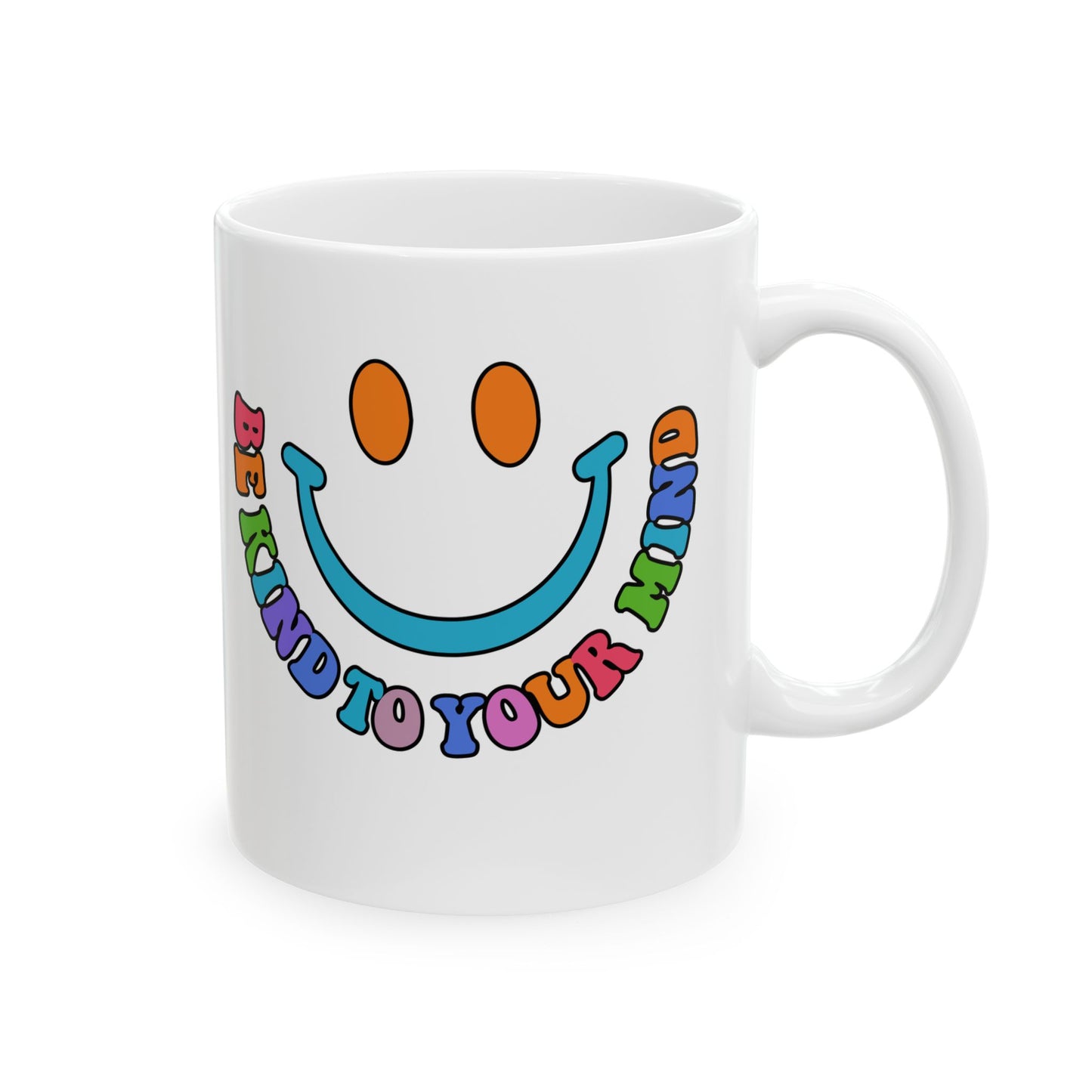 Be Kind Ceramic Mug - Colorful Motivational Design (11oz, 15oz)