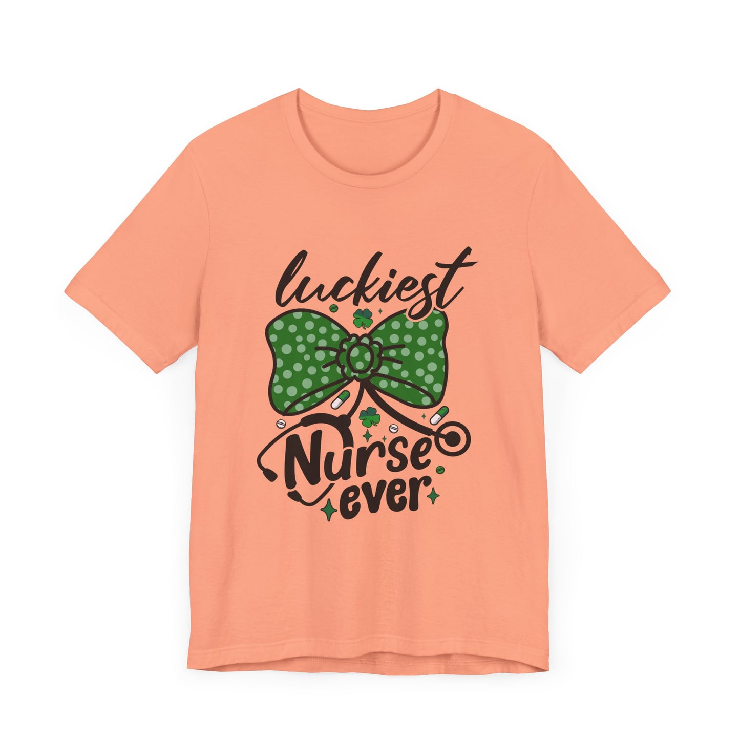 Luckiest Nurse Ever Unisex Short Sleeve Tee - Perfect for St. Patrick's Day