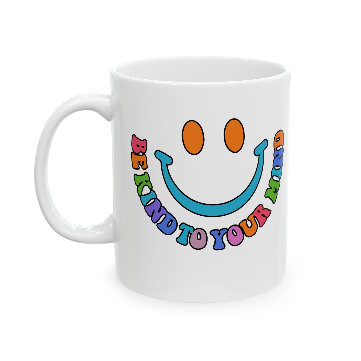 Be Kind Ceramic Mug - Colorful Motivational Design (11oz, 15oz)