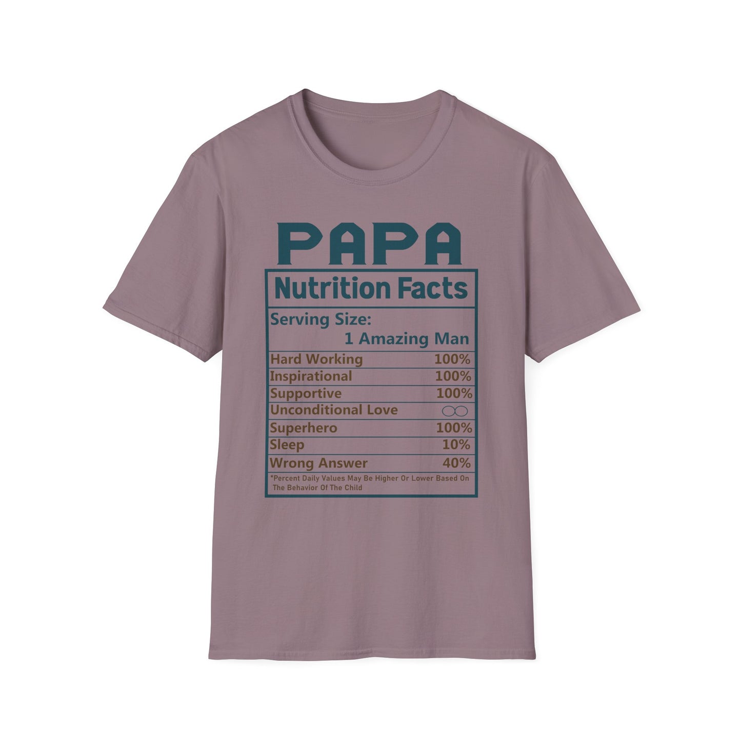 Papa Nutrition Facts T-Shirt, Father's Day Gift