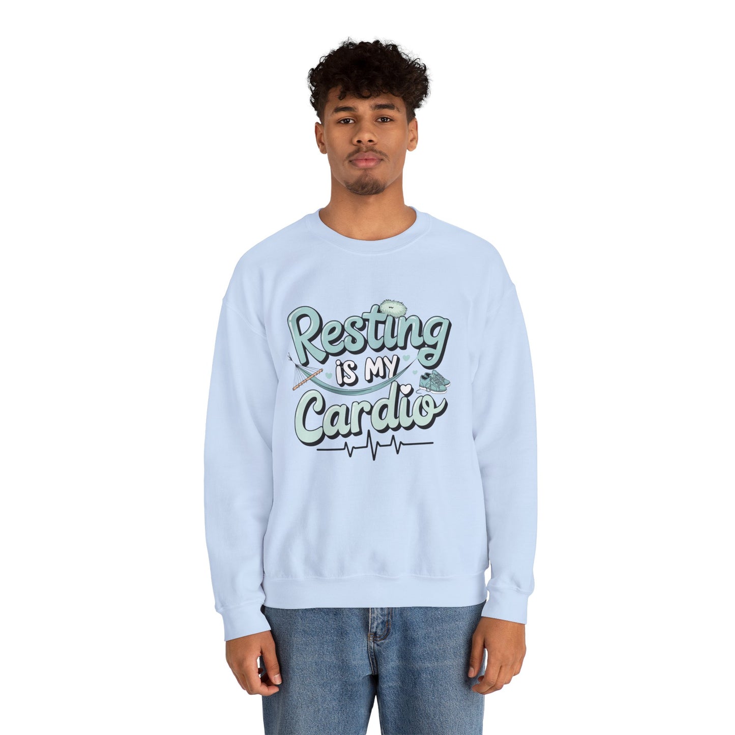 Resting is My Cardio Sweatshirt - Cozy Unisex Heavy Blend Crewneck