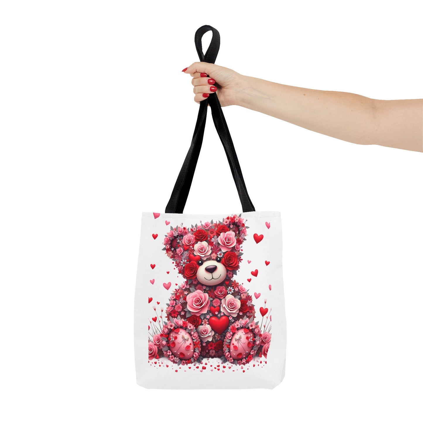 Cute Floral Bear Tote Bag for Valentine's Day