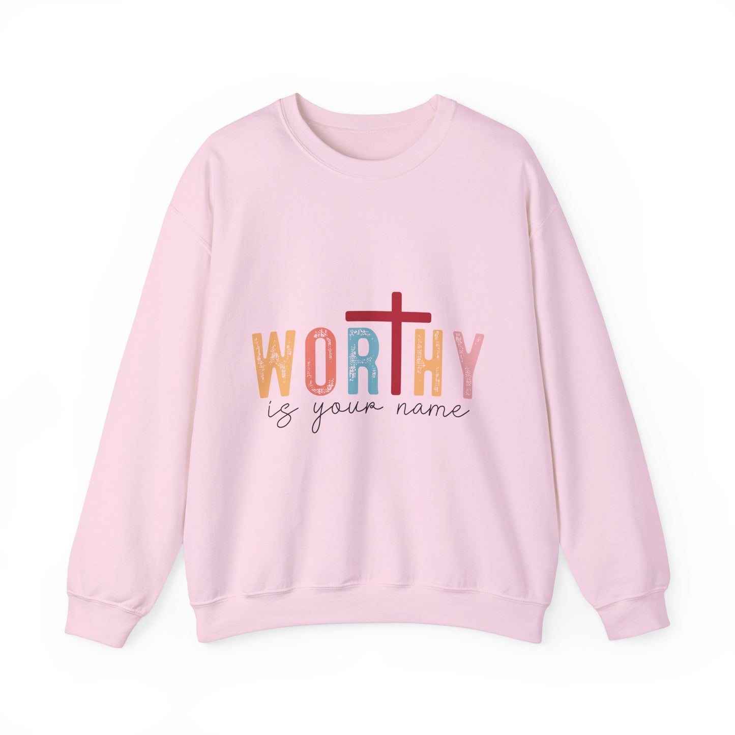 Worthy Unisex Heavy Blend Crewneck Sweatshirt - Inspirational Faith Apparel