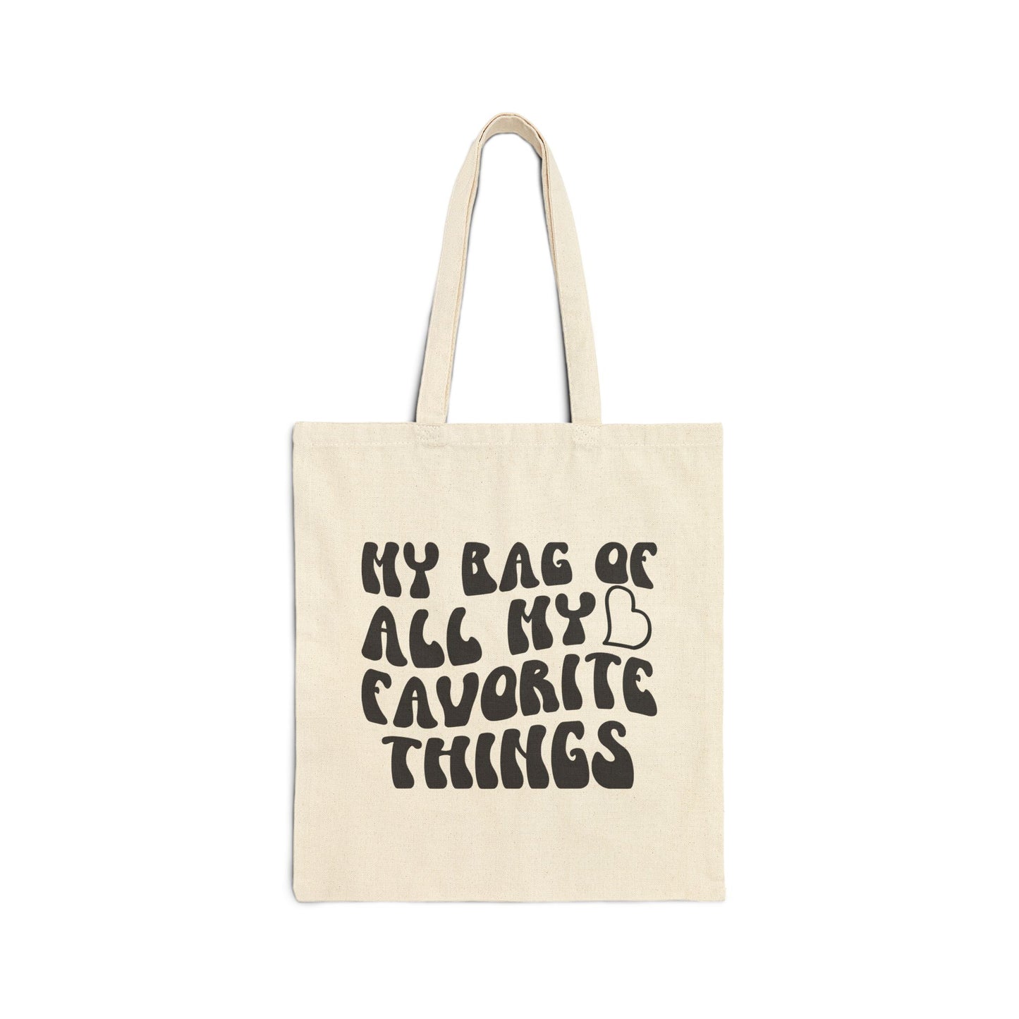 Favorite Things Cotton Canvas Tote Bag - Eco-Friendly, Stylish, Perfect for Everyday Use