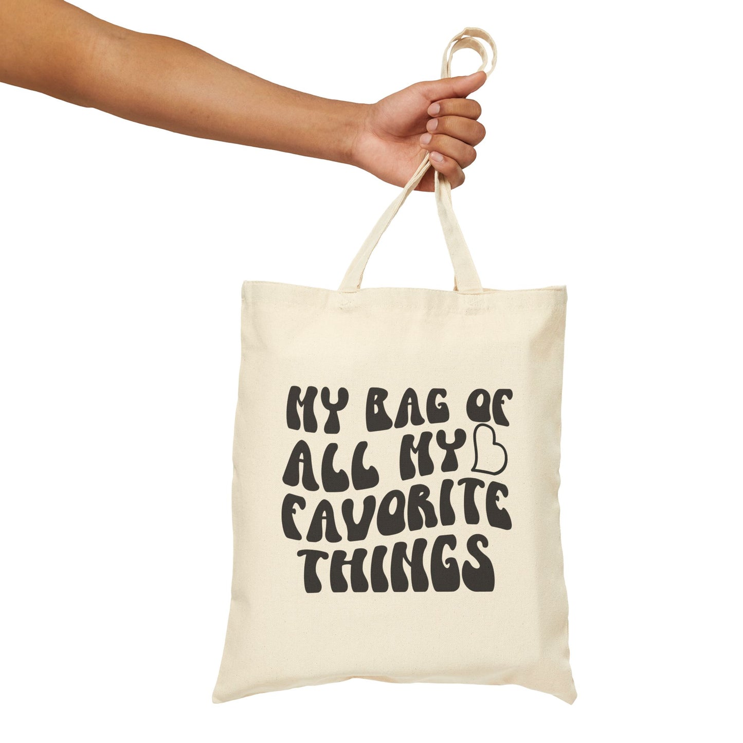 Favorite Things Cotton Canvas Tote Bag - Eco-Friendly, Stylish, Perfect for Everyday Use