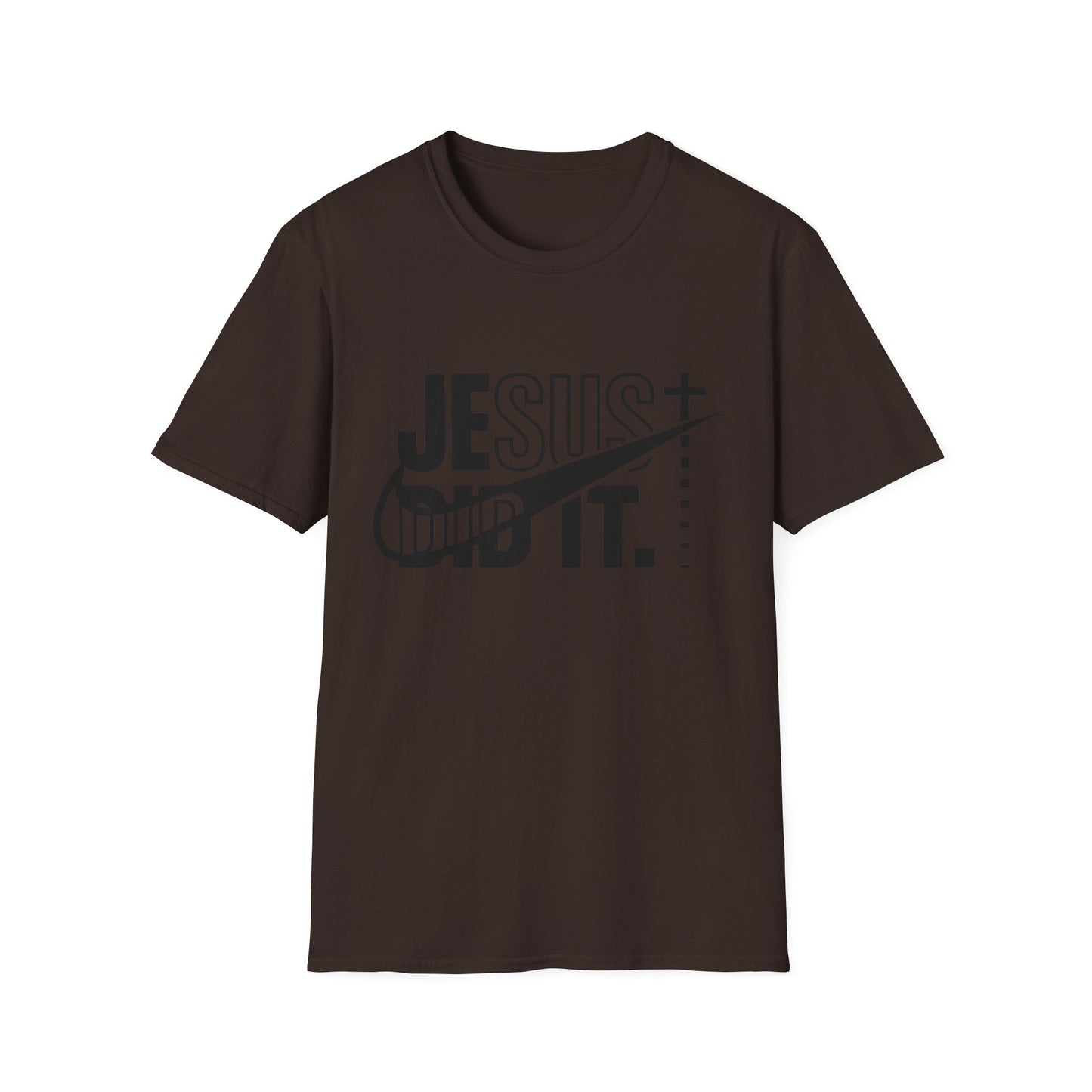 Jesus Did It T-Shirt — Christian Faith Graphic Tee (Jesus + Swoosh Design)