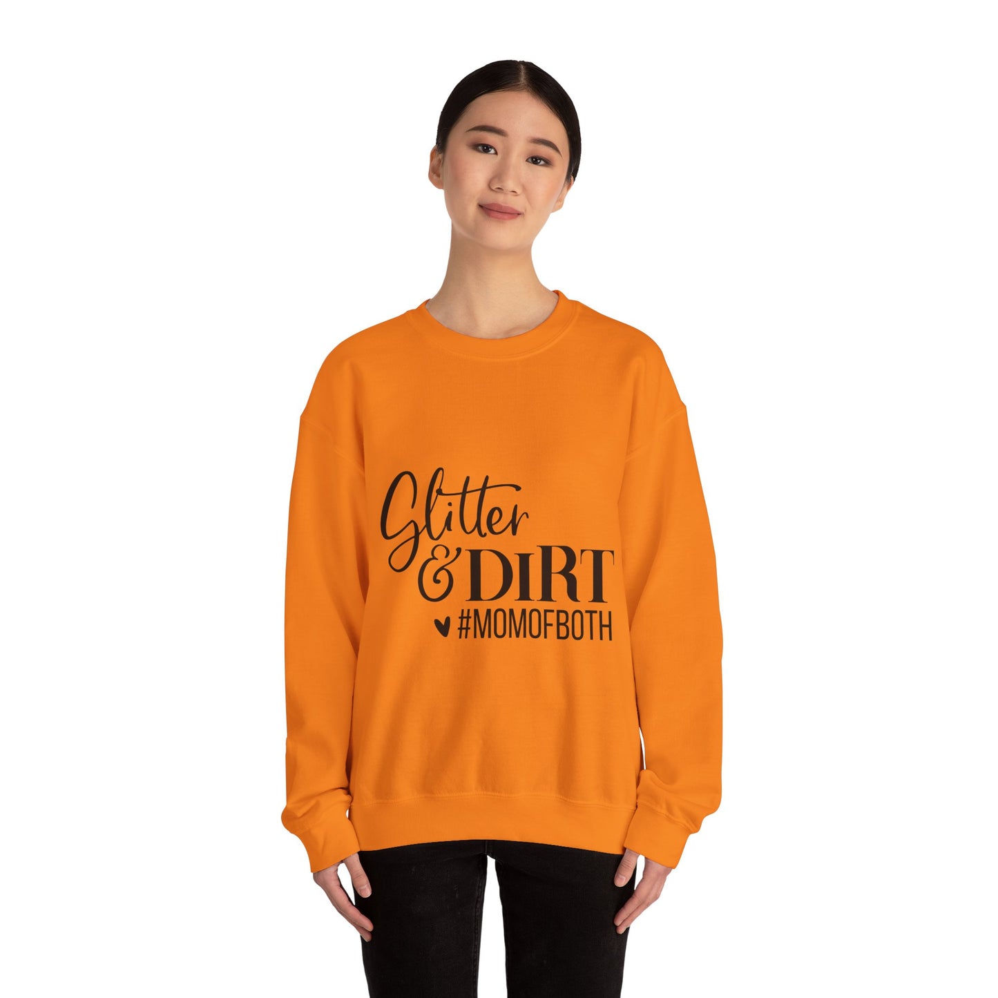 Mom of Both Glitter & Dirt Crewneck Sweatshirt