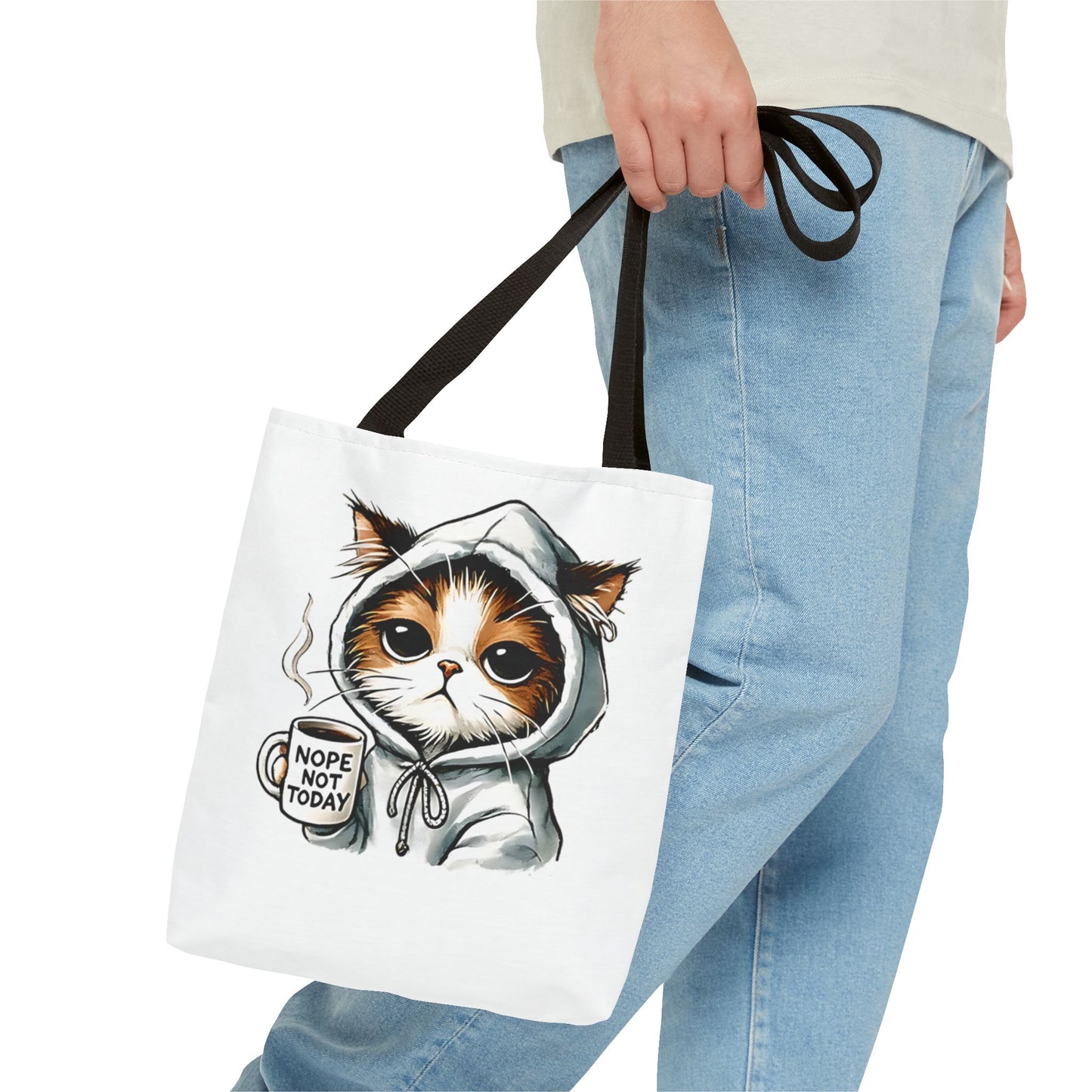 Cute Cat Tote Bag - "Nope Not Today" Design