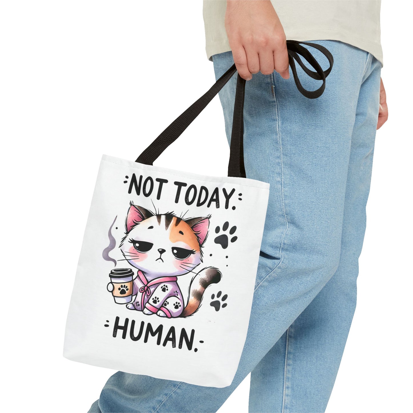 Cute Cat Tote Bag – "Not Today, Human" – Perfect for Cat Lovers & Everyday Use