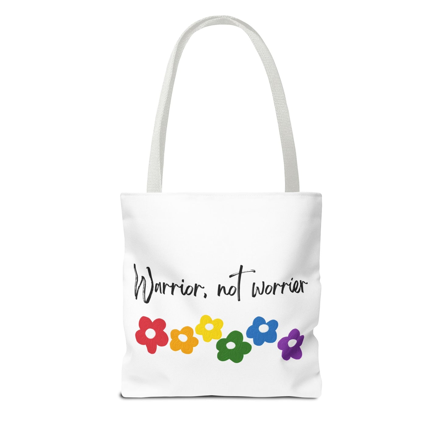 Warrior Not Worrier Floral Tote Bag