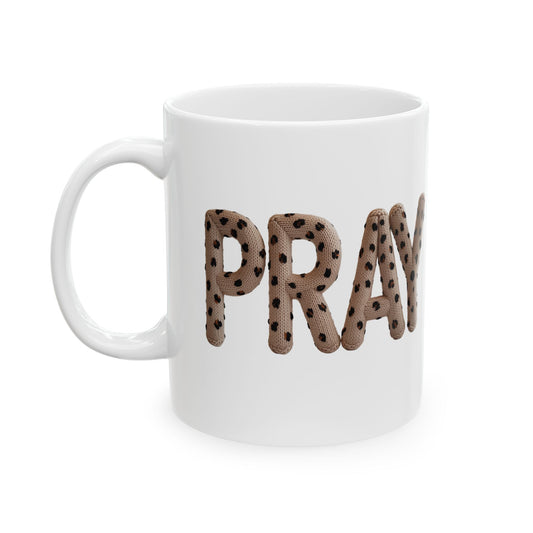 Playful Leopard Print "Stay Pr" Ceramic Mug — 11oz & 15oz