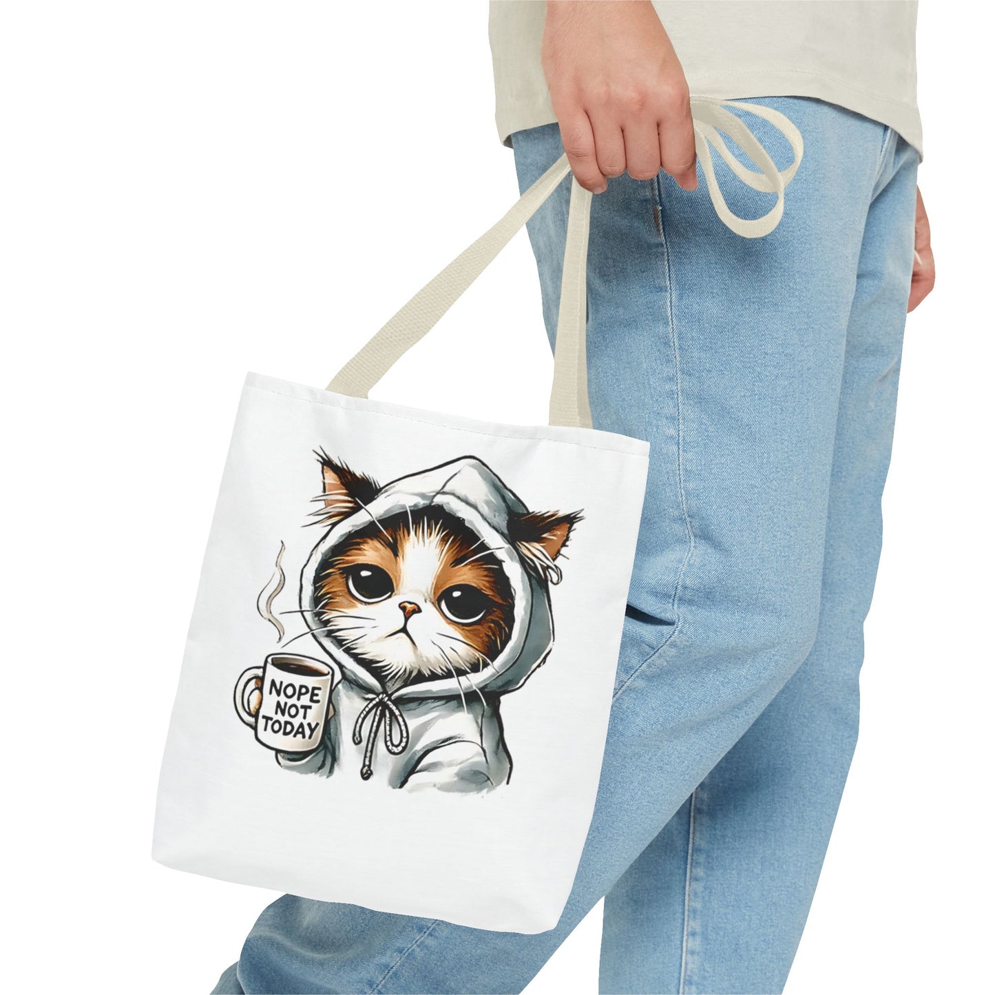 Cute Cat Tote Bag - "Nope Not Today" Design