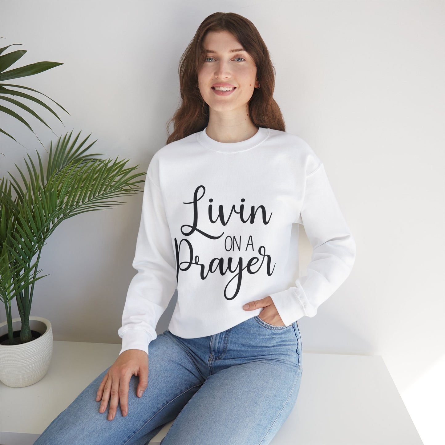 Livin' on a Prayer Crewneck Sweatshirt - Unisex Heavy Blend™
