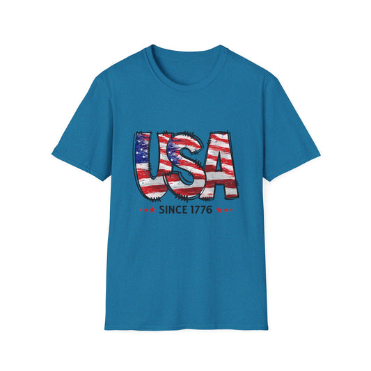 USA Flag Graphic T-Shirt, Vintage USA Tee, Independence Day Shirt, Patriotic Apparel