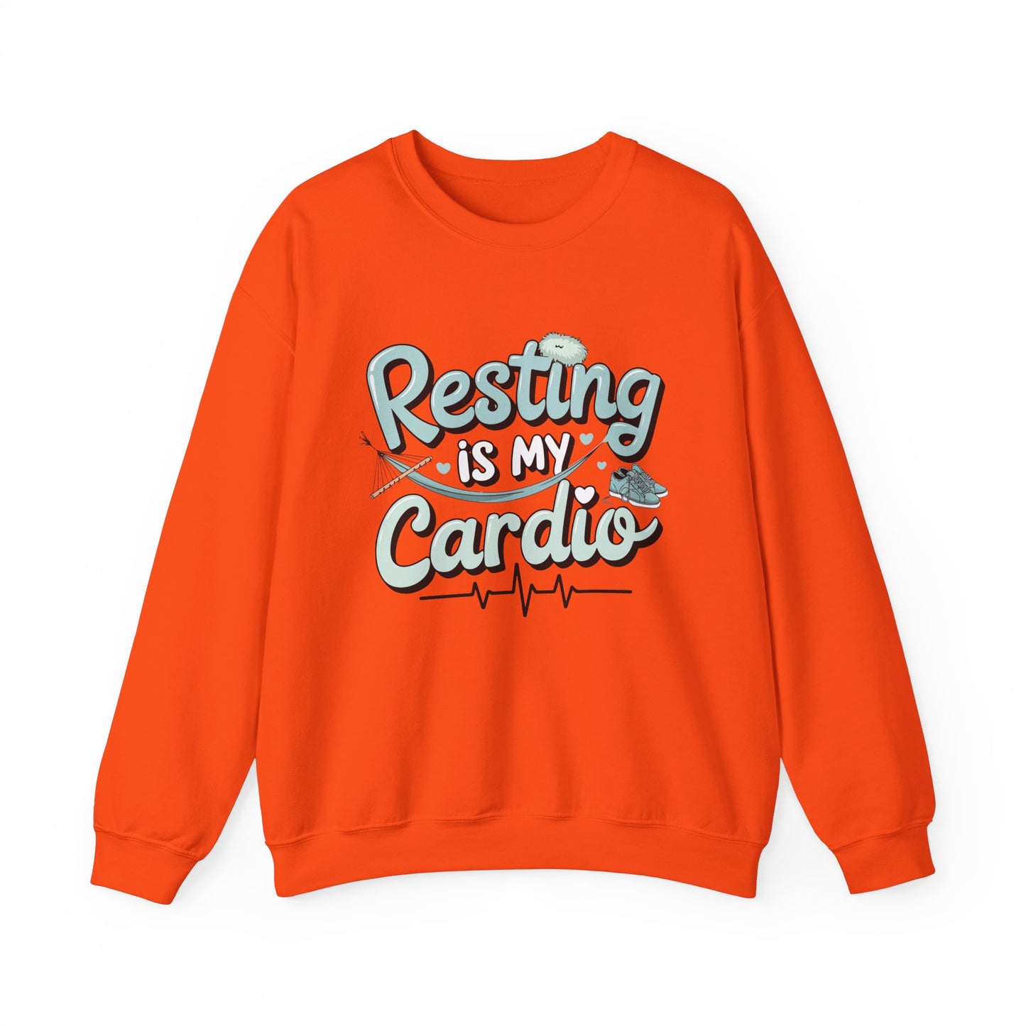 Resting is My Cardio Sweatshirt - Cozy Unisex Heavy Blend Crewneck